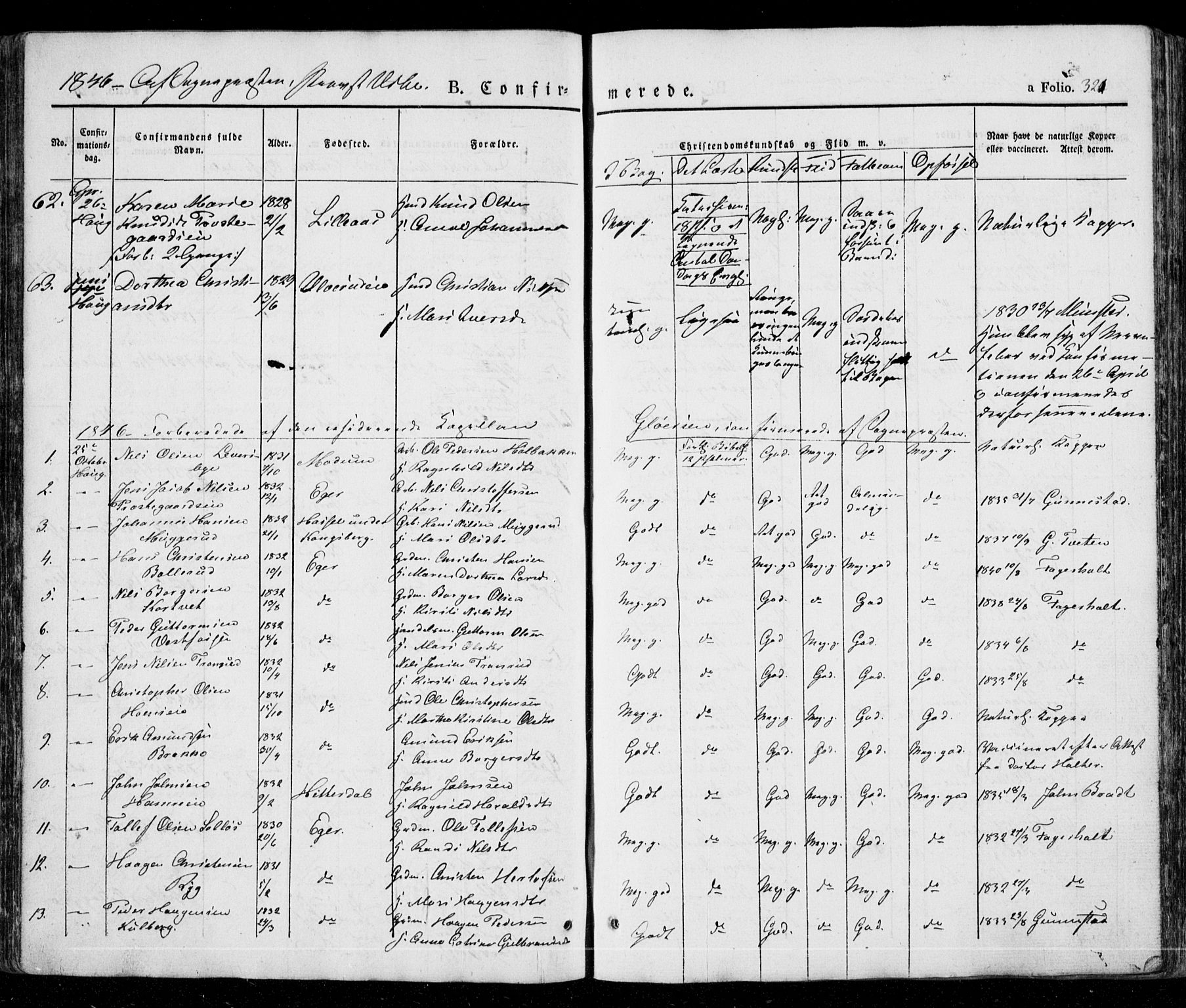 Eiker kirkebøker, AV/SAKO-A-4/G/Ga/L0002: Parish register (copy) no. I 2, 1832-1856, p. 321