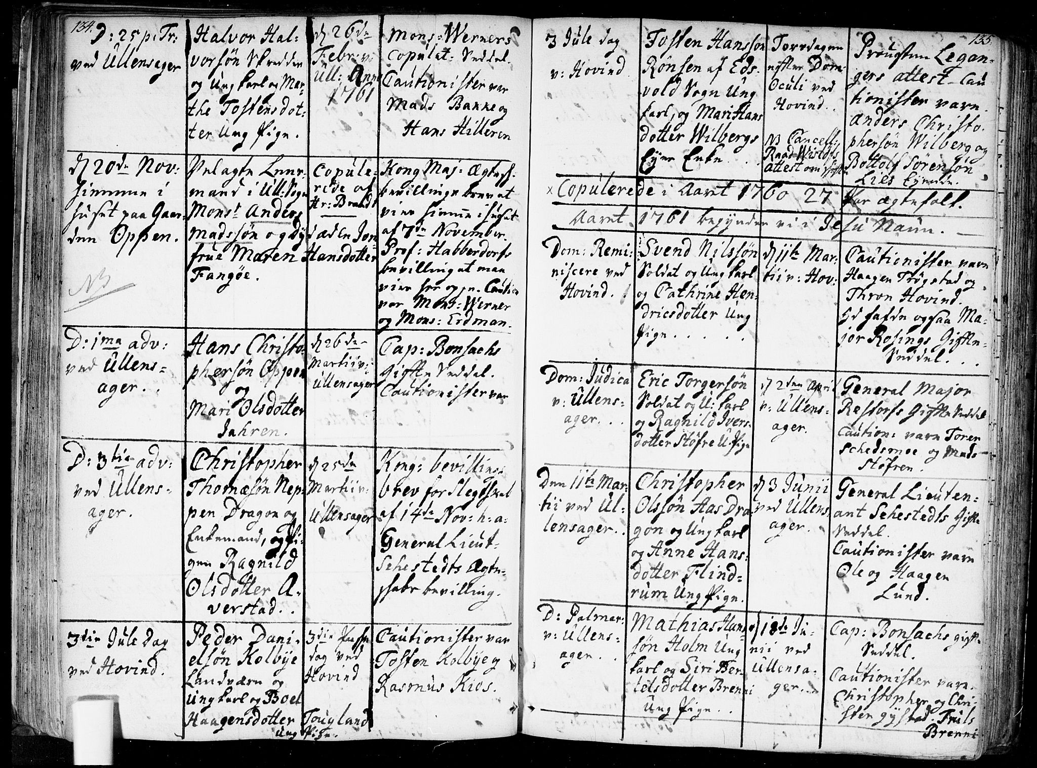 Ullensaker prestekontor Kirkebøker, SAO/A-10236a/F/Fa/L0010: Parish register (official) no. I 10, 1733-1776, p. 134-135