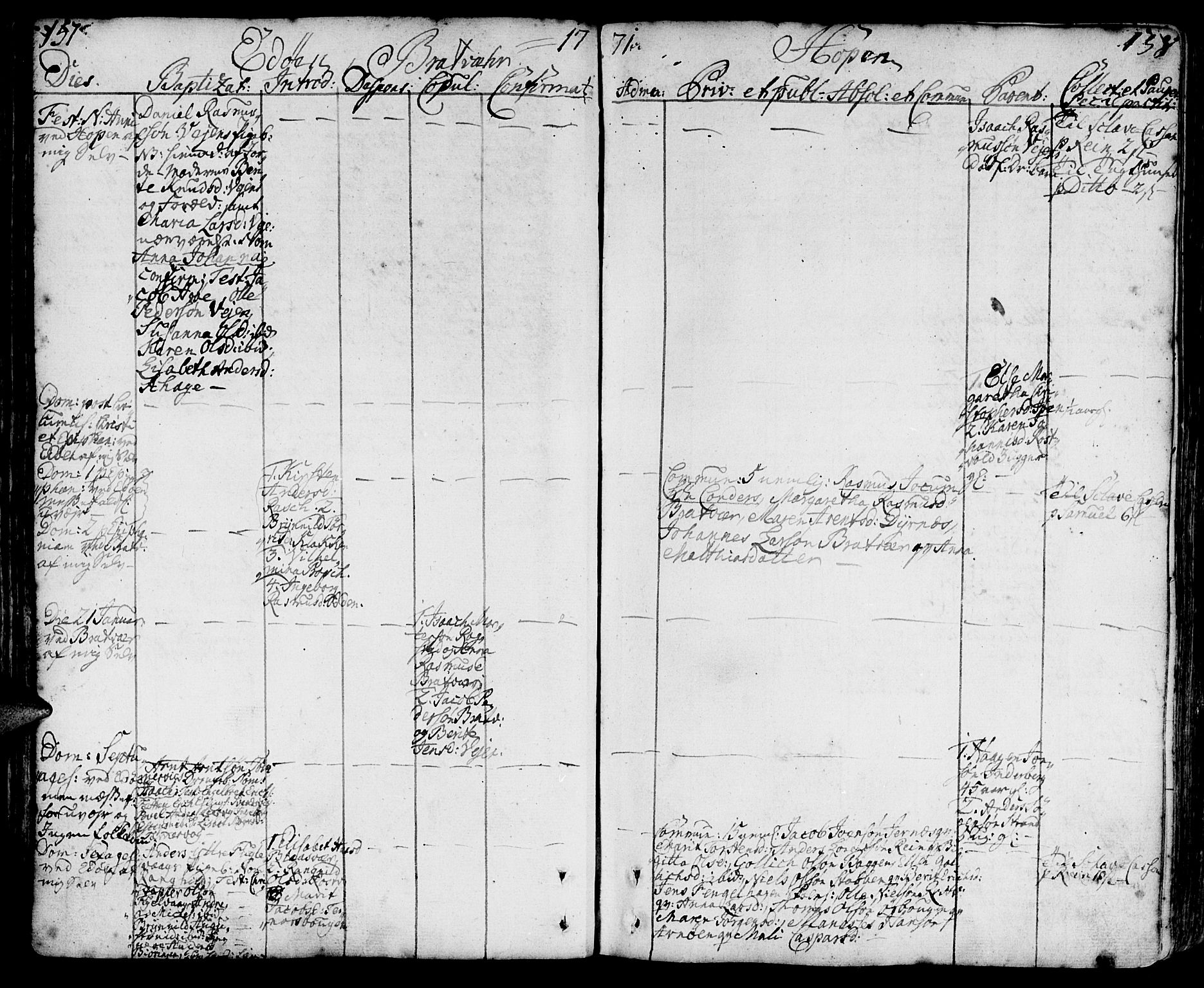 Ministerialprotokoller, klokkerbøker og fødselsregistre - Møre og Romsdal, AV/SAT-A-1454/581/L0932: Parish register (official) no. 581A02, 1767-1823, p. 157-158