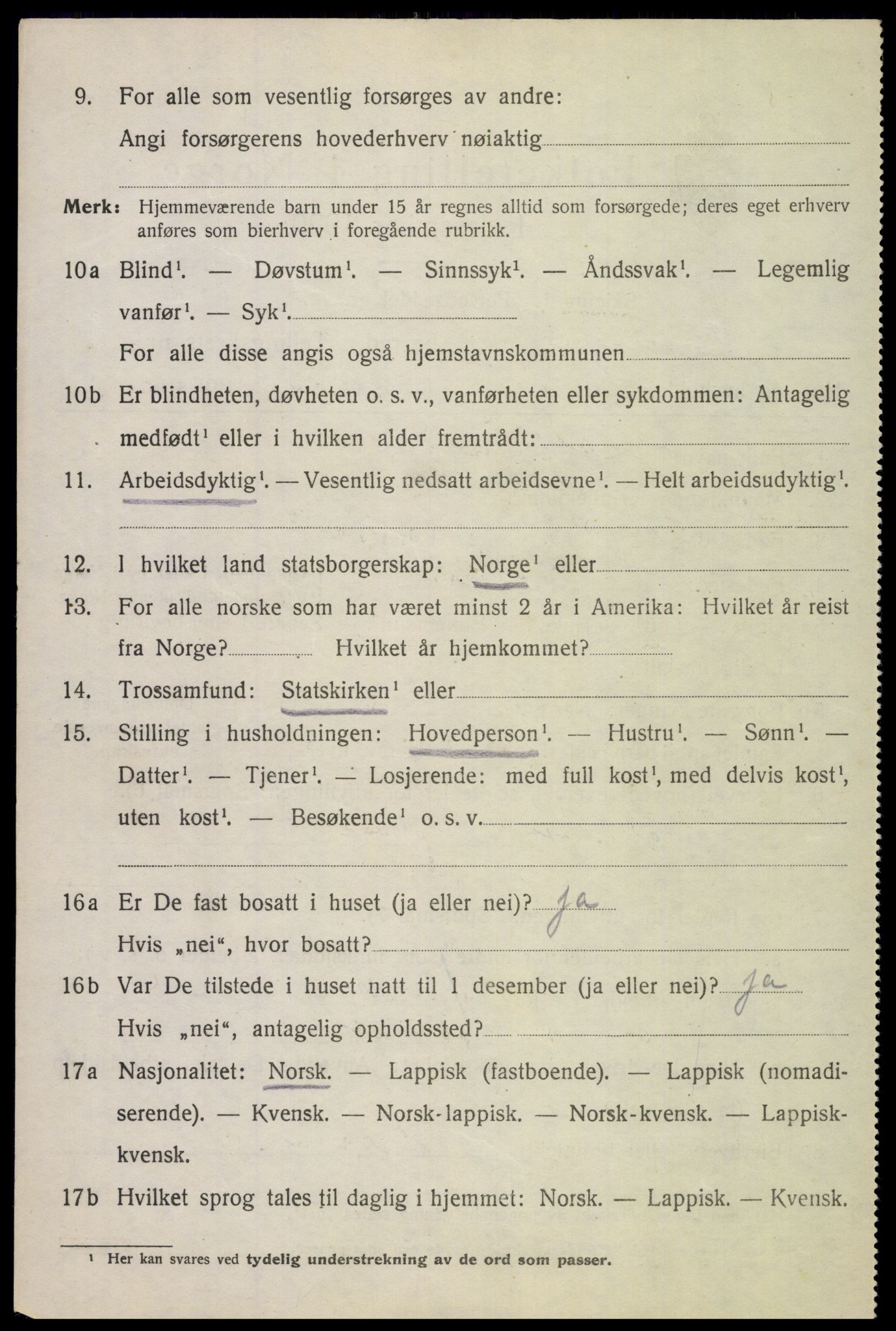 SAT, 1920 census for Lødingen, 1920, p. 2070