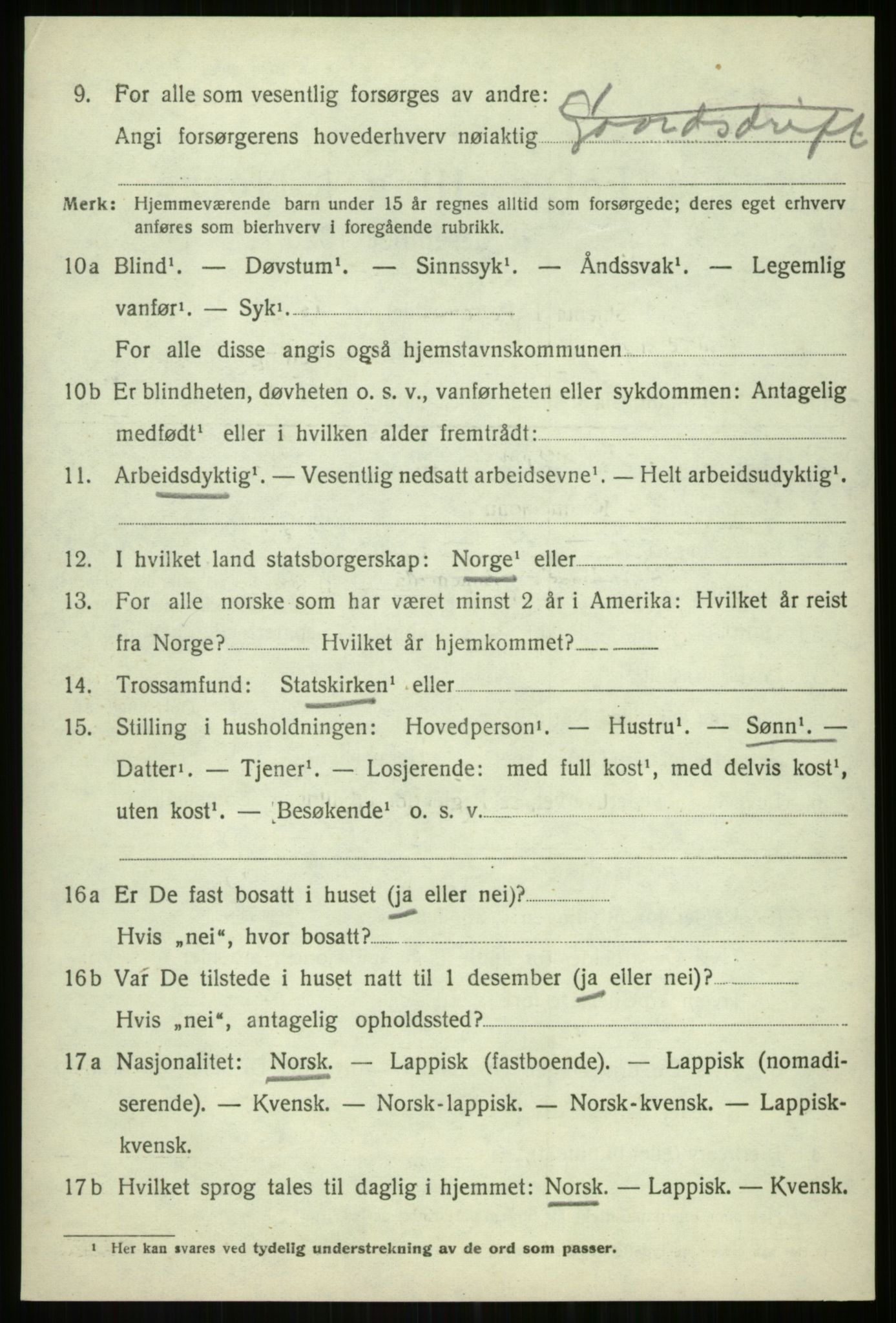 SATØ, 1920 census for Balsfjord, 1920, p. 7442