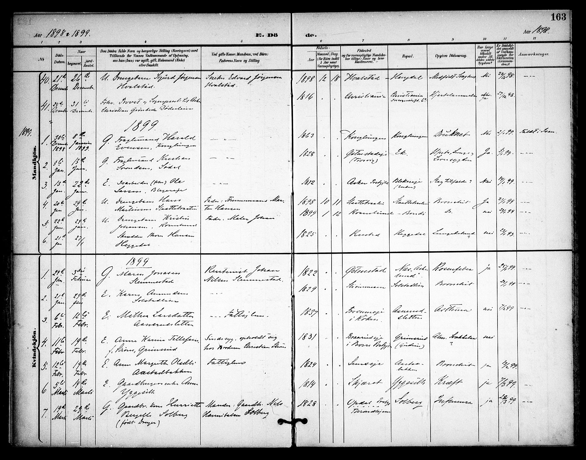 Asker prestekontor Kirkebøker, AV/SAO-A-10256a/F/Fa/L0015: Parish register (official) no. I 15, 1896-1915, p. 163