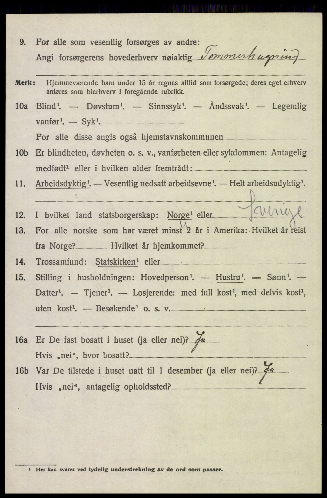 SAH, 1920 census for Trysil, 1920, p. 3546