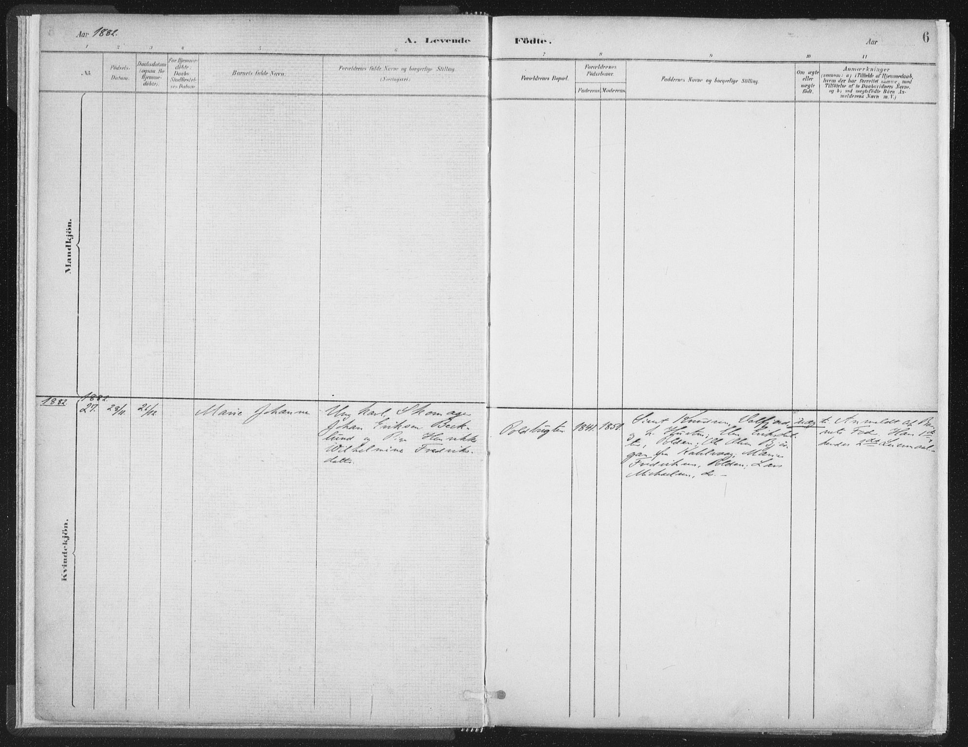Ministerialprotokoller, klokkerbøker og fødselsregistre - Nordland, SAT/A-1459/890/L1286: Parish register (official) no. 890A01, 1882-1902, p. 6