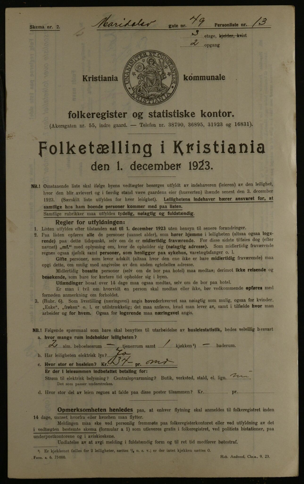 OBA, Municipal Census 1923 for Kristiania, 1923, p. 68128