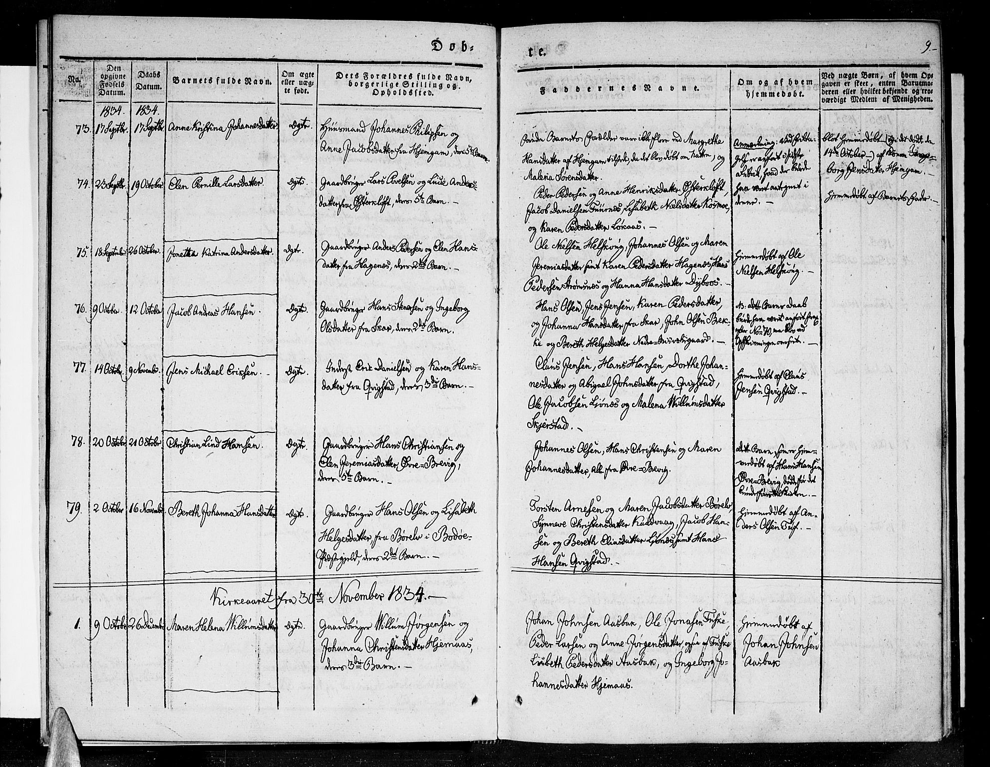 Ministerialprotokoller, klokkerbøker og fødselsregistre - Nordland, SAT/A-1459/852/L0737: Parish register (official) no. 852A07, 1833-1849, p. 9
