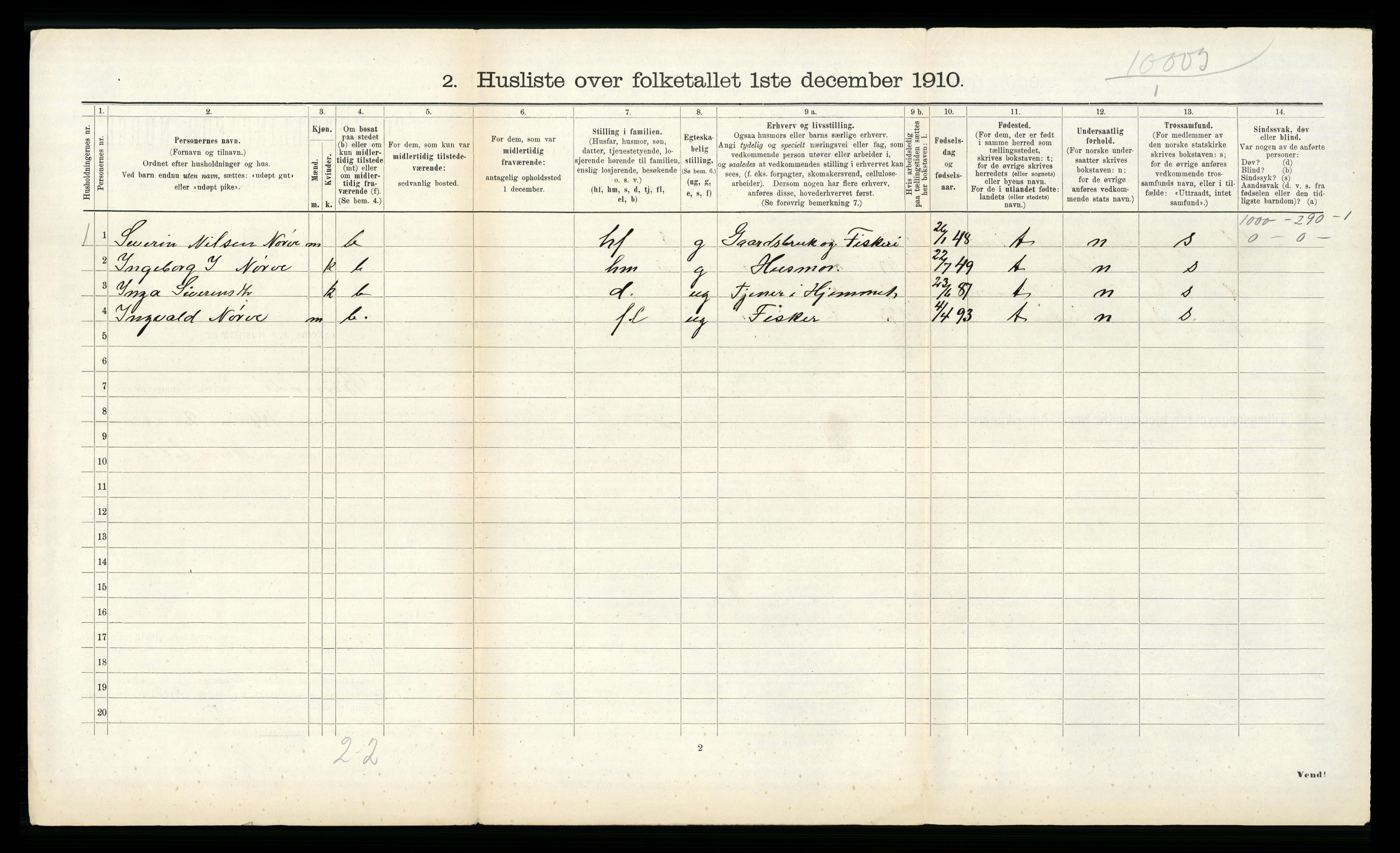 RA, 1910 census for Borgund, 1910, p. 658