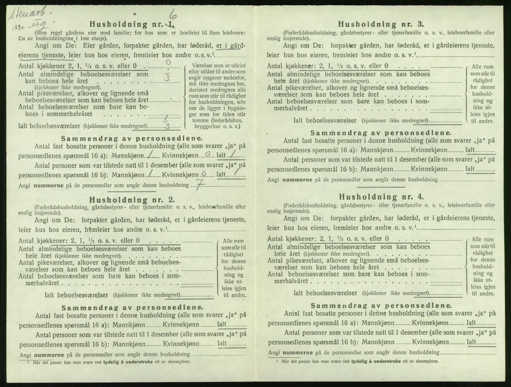 SAST, 1920 census for Skåre, 1920, p. 334