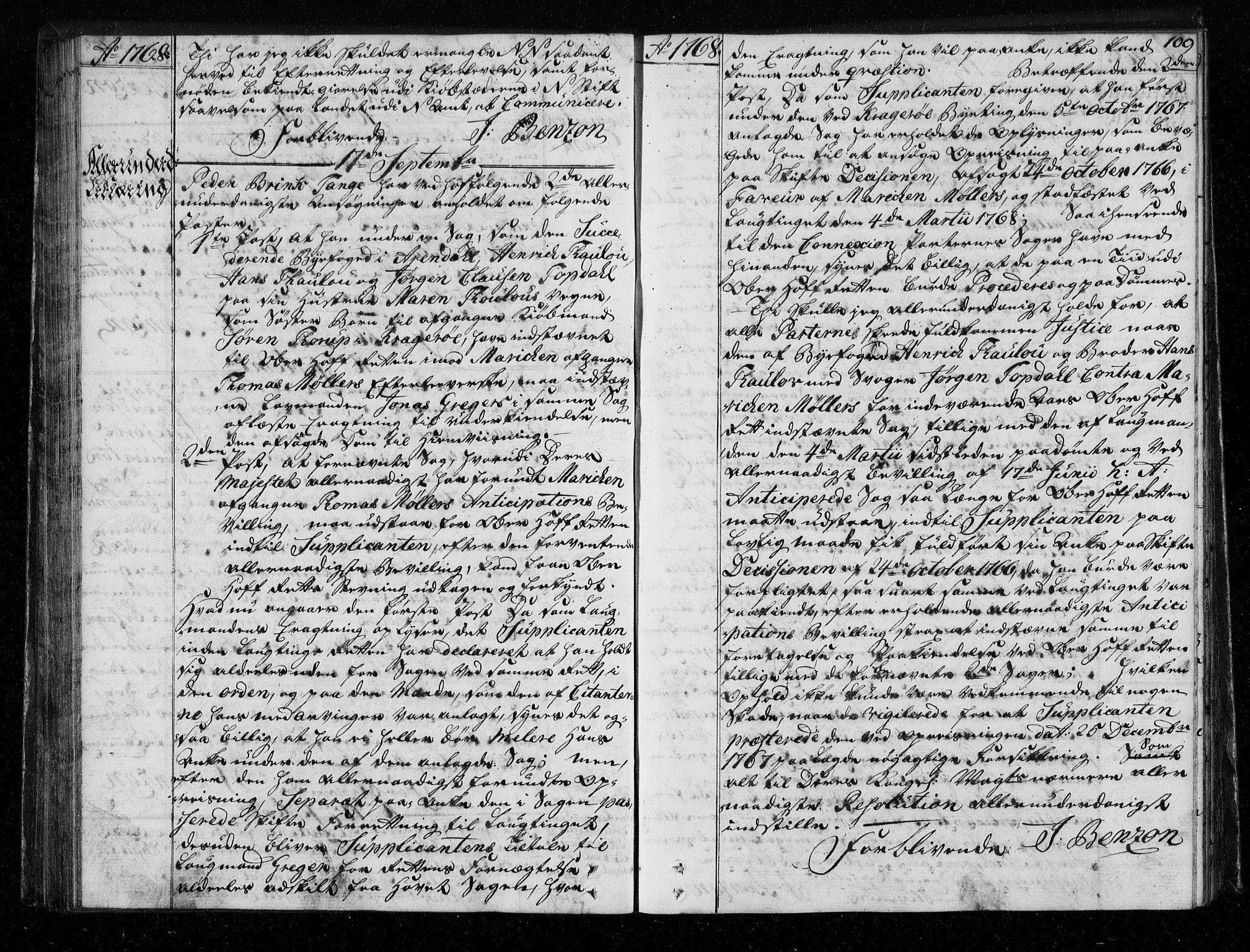 Stattholderembetet 1572-1771, AV/RA-EA-2870/Bf/L0007: Stattholderprotokoll (allmenn kopibok), 1768-1769, p. 108b-109a