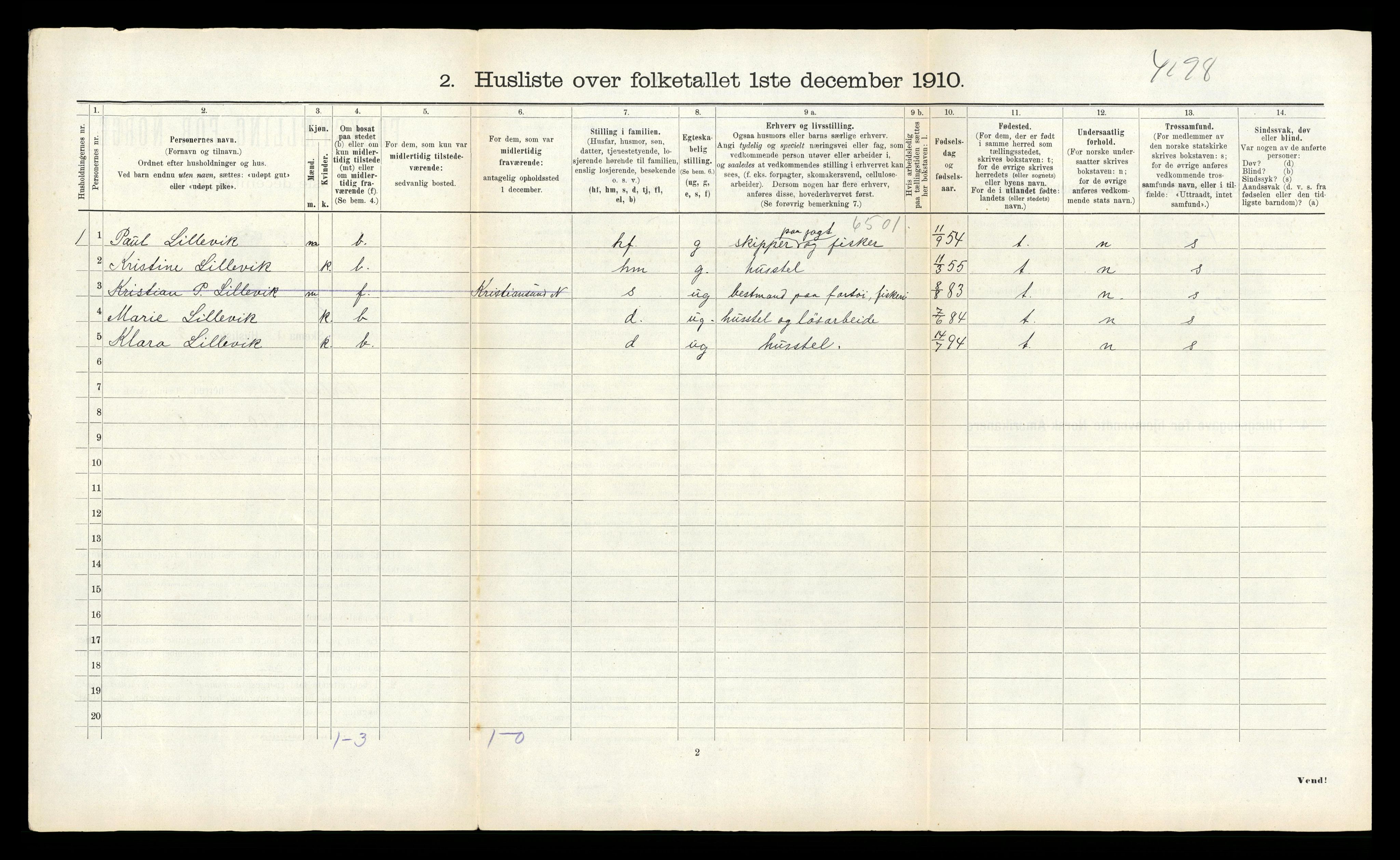 RA, 1910 census for Ørland, 1910, p. 70