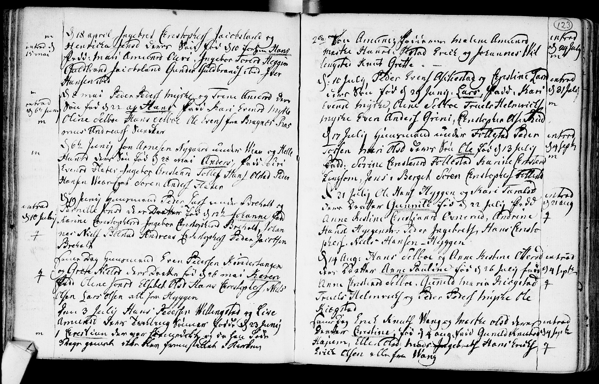 Røyken kirkebøker, SAKO/A-241/F/Fa/L0003: Parish register (official) no. 3, 1782-1813, p. 123