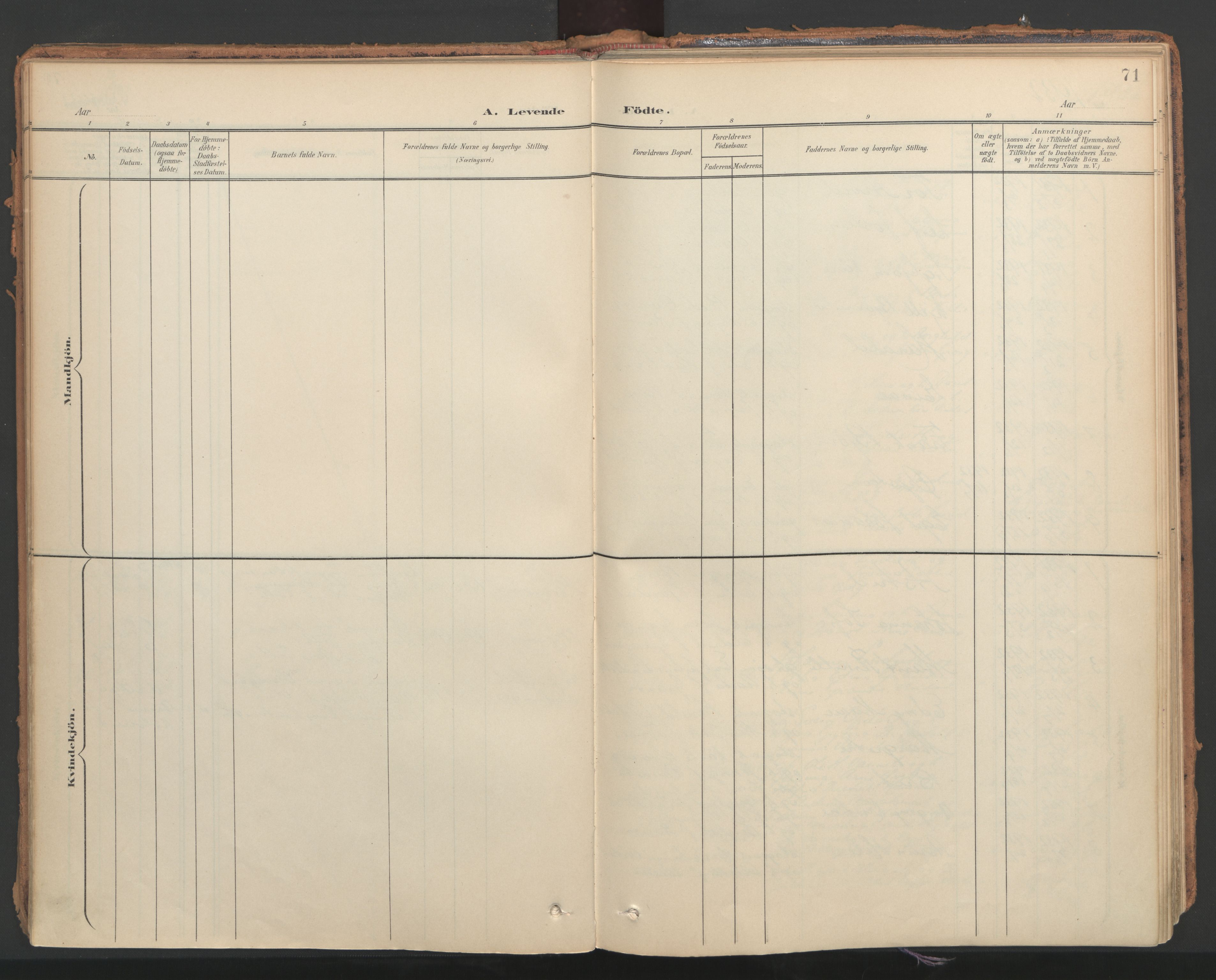 Ministerialprotokoller, klokkerbøker og fødselsregistre - Nord-Trøndelag, AV/SAT-A-1458/766/L0564: Parish register (official) no. 767A02, 1900-1932, p. 71