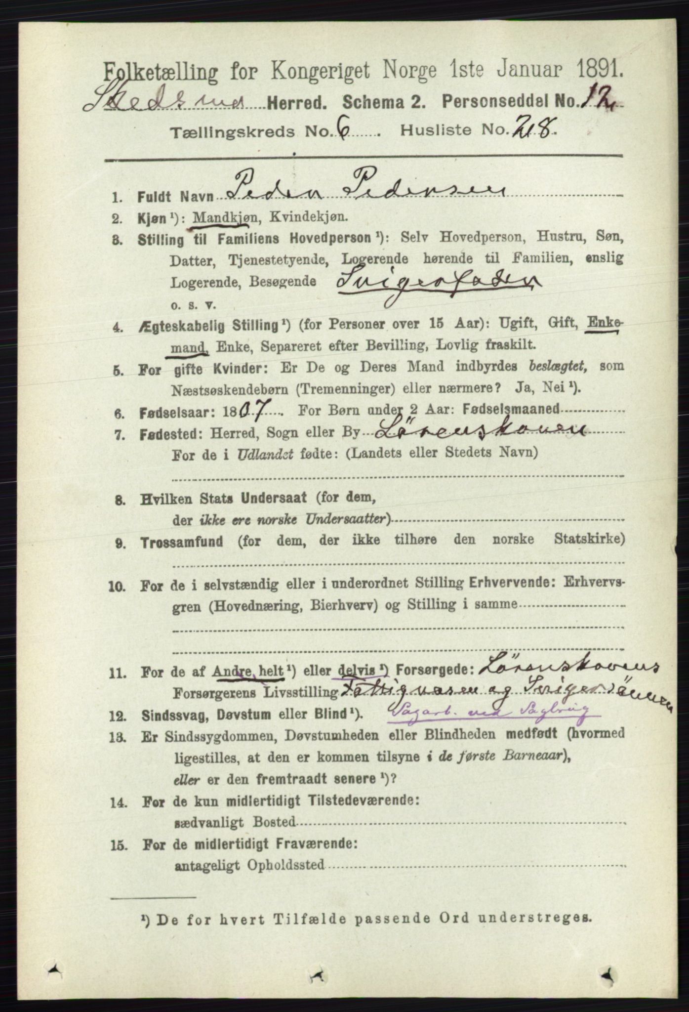 RA, 1891 census for 0231 Skedsmo, 1891, p. 2941