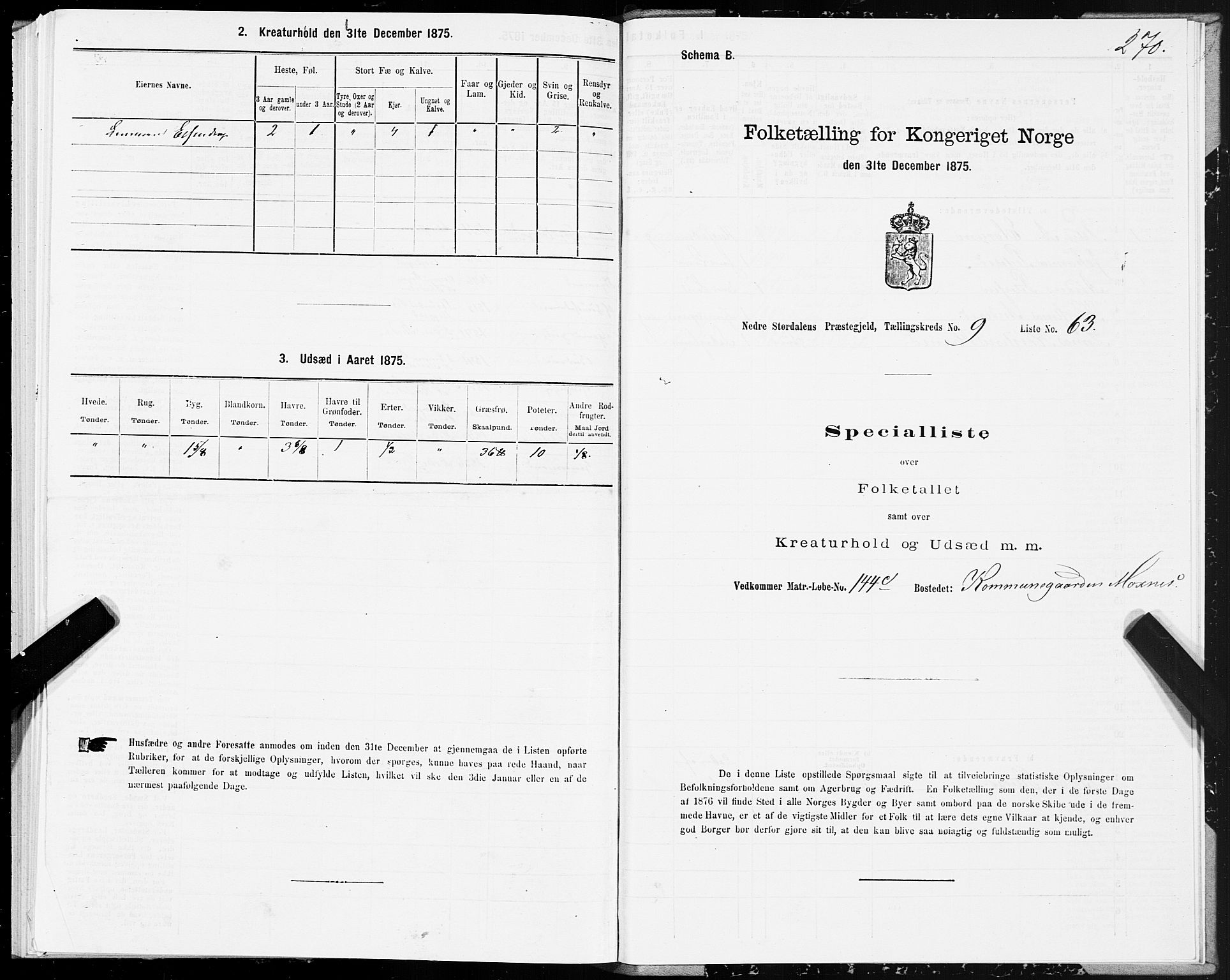 SAT, 1875 census for 1714P Nedre Stjørdal, 1875, p. 4270