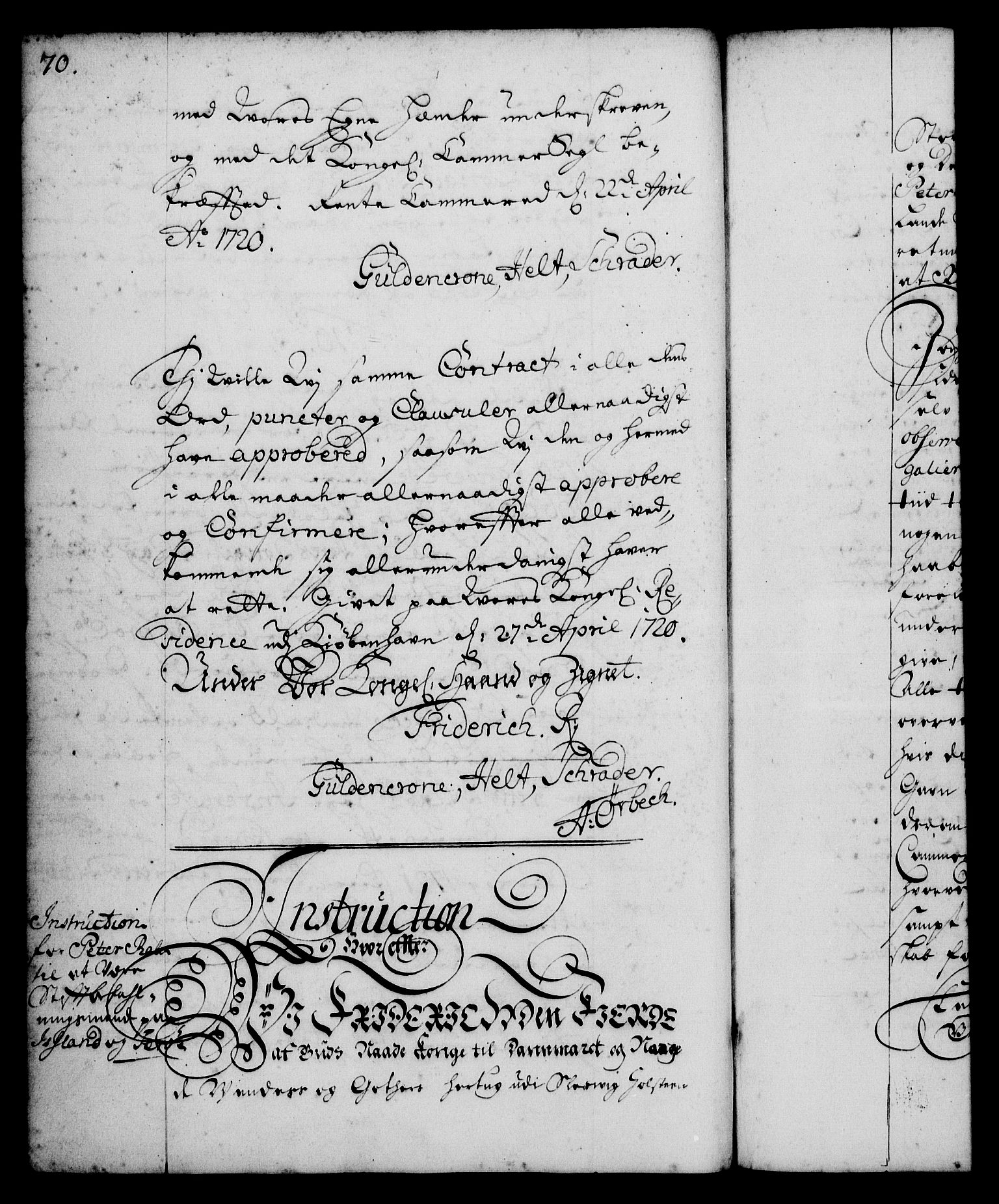 Rentekammeret, Kammerkanselliet, RA/EA-3111/G/Gg/Ggi/L0001: Norsk instruksjonsprotokoll med register (merket RK 53.34), 1720-1729, p. 70