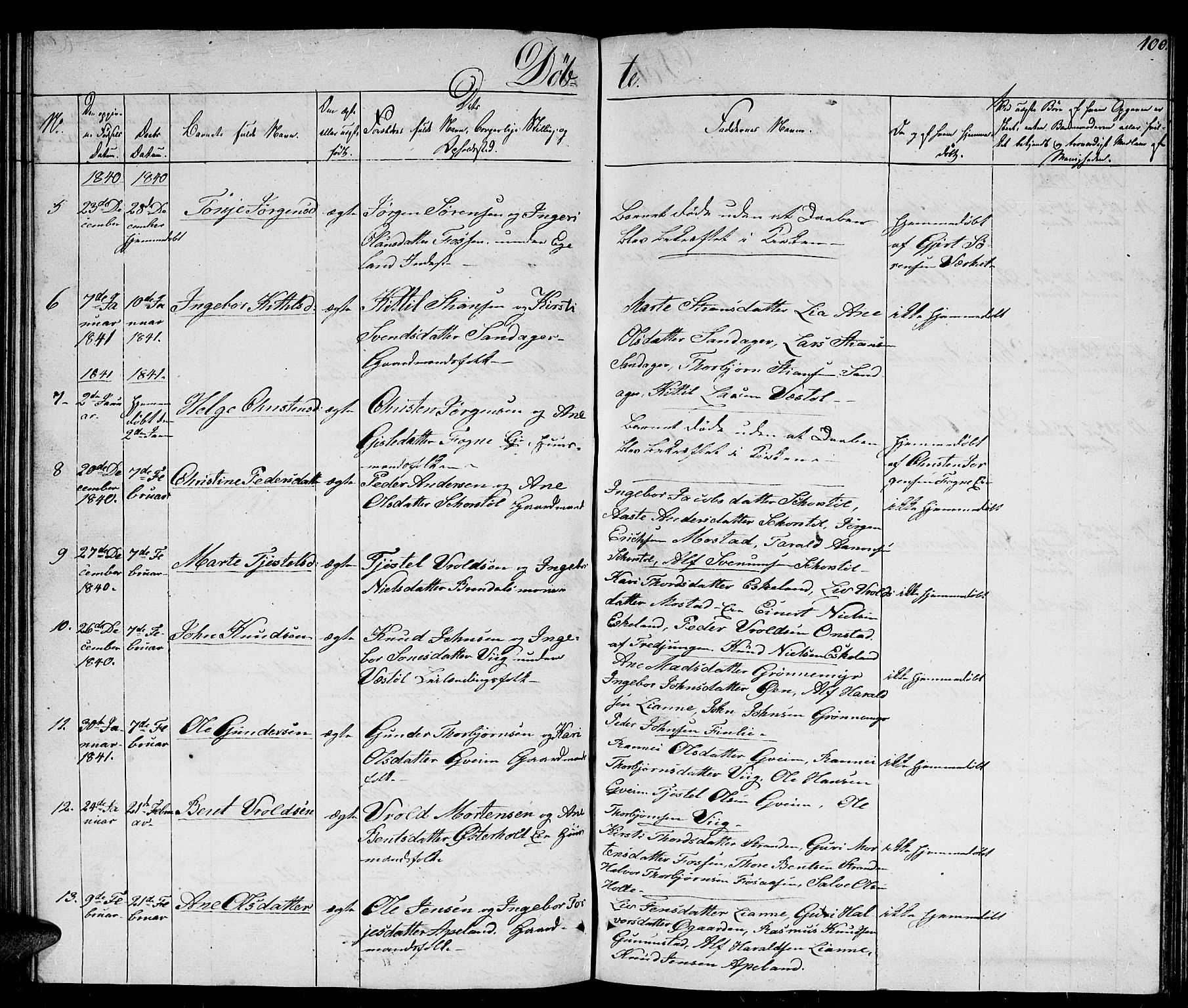 Gjerstad sokneprestkontor, AV/SAK-1111-0014/F/Fb/Fba/L0003: Parish register (copy) no. B 3, 1829-1844, p. 100