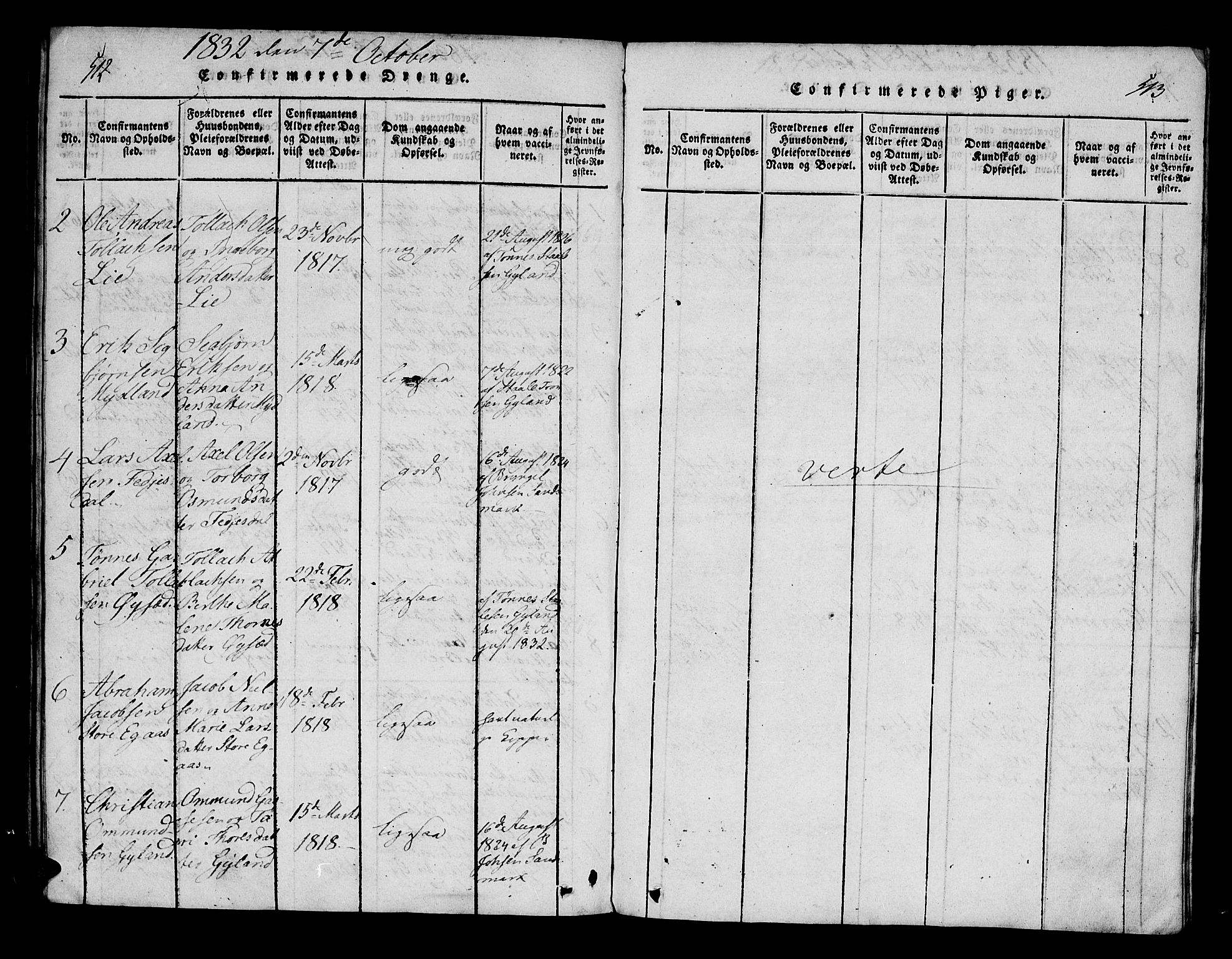 Bakke sokneprestkontor, AV/SAK-1111-0002/F/Fa/Fab/L0001: Parish register (official) no. A 1, 1815-1835, p. 512-513