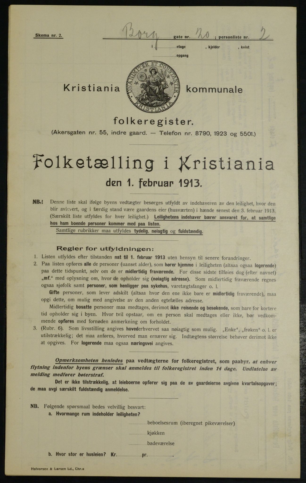 OBA, Municipal Census 1913 for Kristiania, 1913, p. 7932