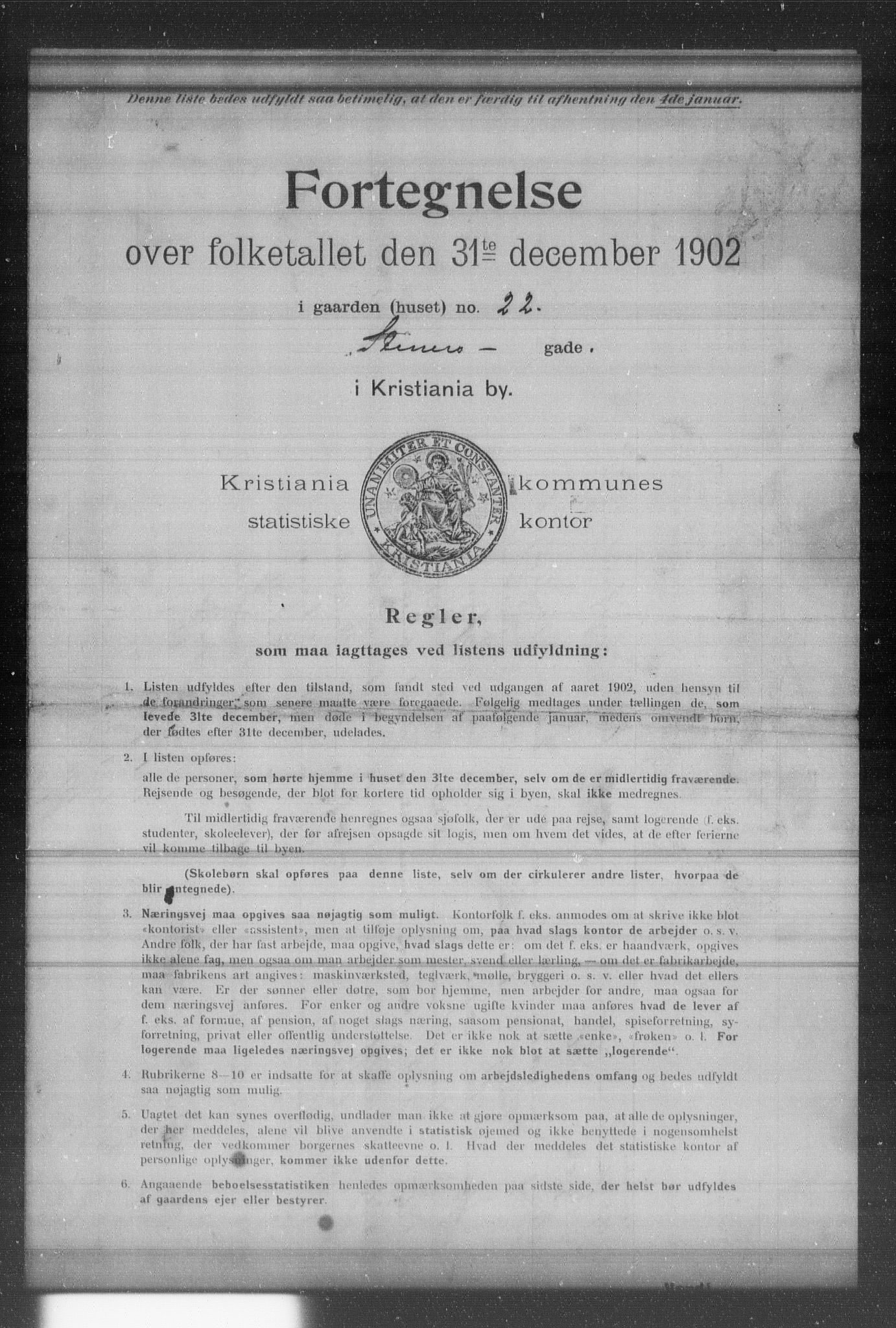 OBA, Municipal Census 1902 for Kristiania, 1902, p. 18609