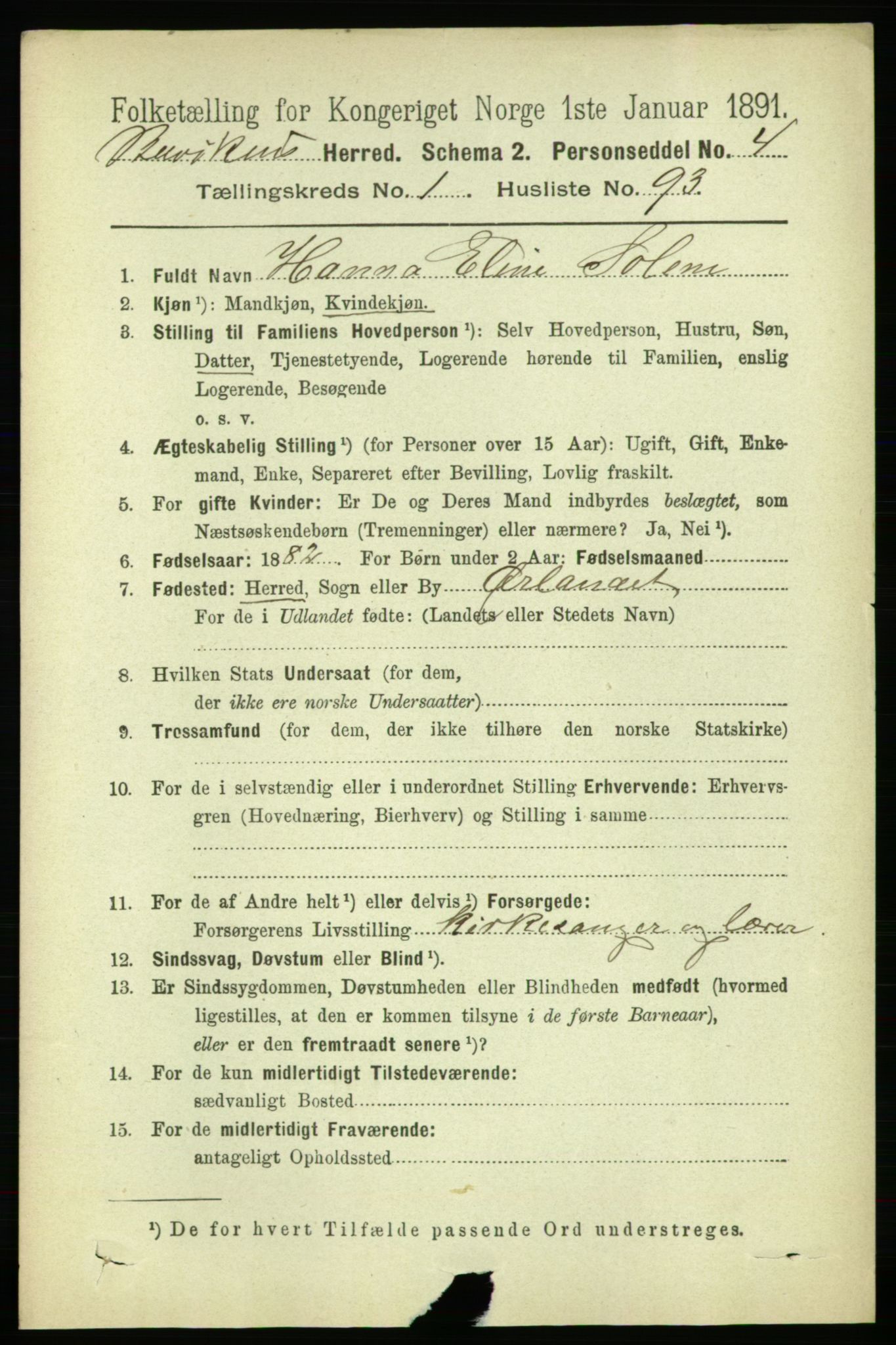 RA, 1891 census for 1656 Buvik, 1891, p. 549