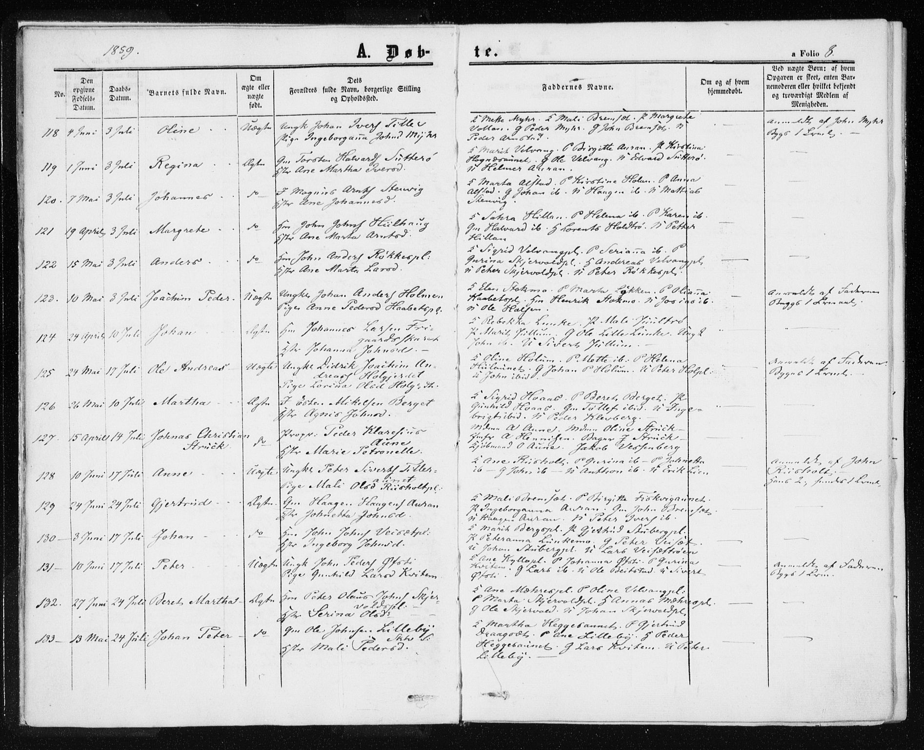 Ministerialprotokoller, klokkerbøker og fødselsregistre - Nord-Trøndelag, SAT/A-1458/709/L0075: Parish register (official) no. 709A15, 1859-1870, p. 8