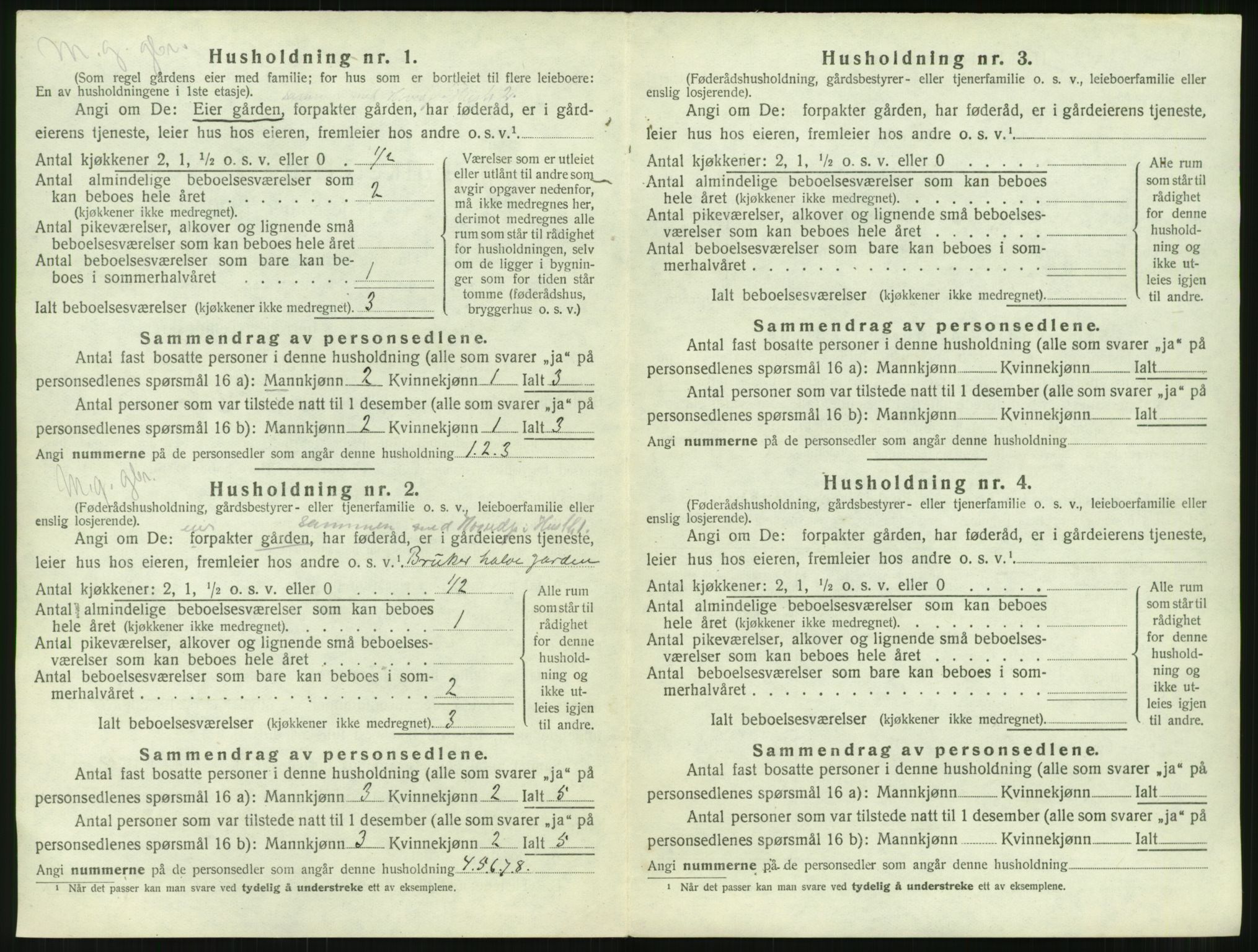 SAT, 1920 census for Sandøy, 1920, p. 43