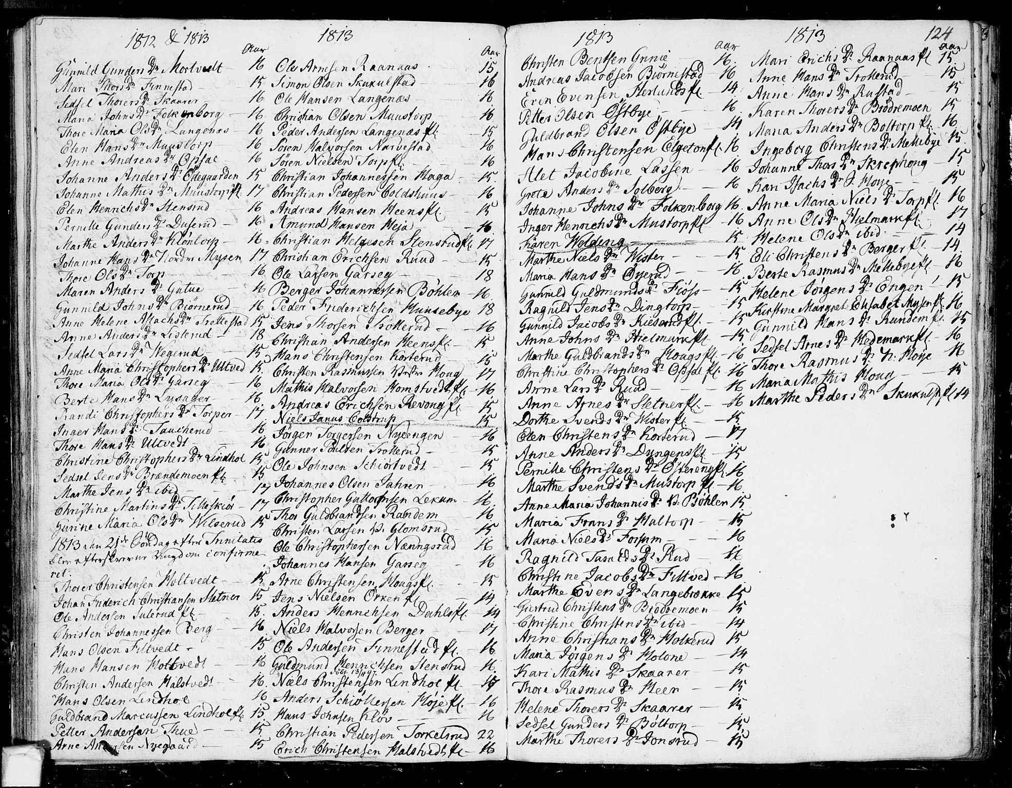 Eidsberg prestekontor Kirkebøker, SAO/A-10905/F/Fa/L0006: Parish register (official) no. I 6, 1807-1814, p. 124