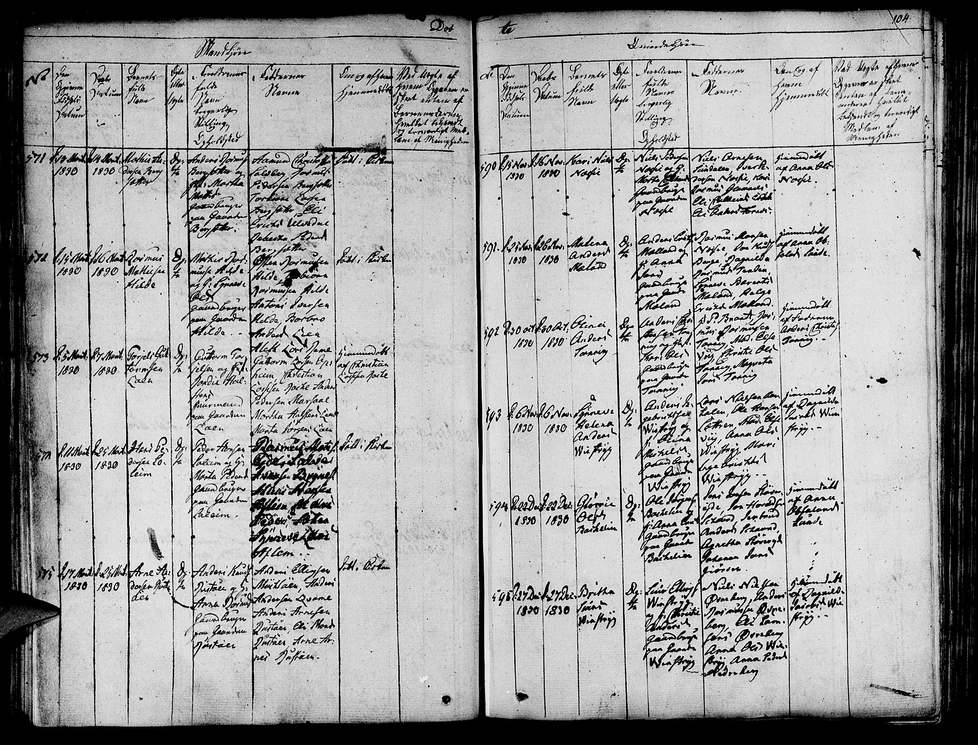 Innvik sokneprestembete, SAB/A-80501: Parish register (official) no. A 3, 1820-1832, p. 104