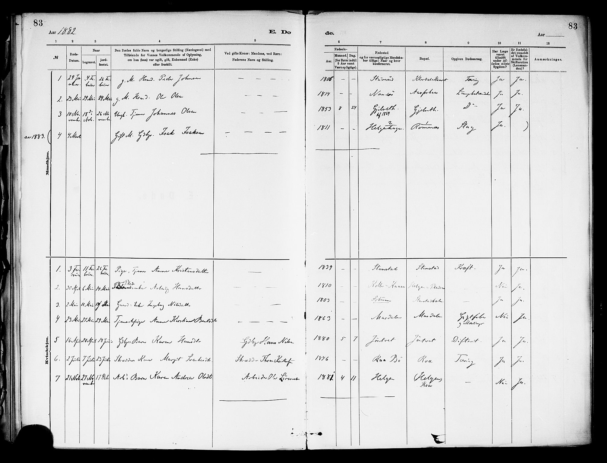 Holla kirkebøker, SAKO/A-272/F/Fa/L0009: Parish register (official) no. 9, 1881-1897, p. 83