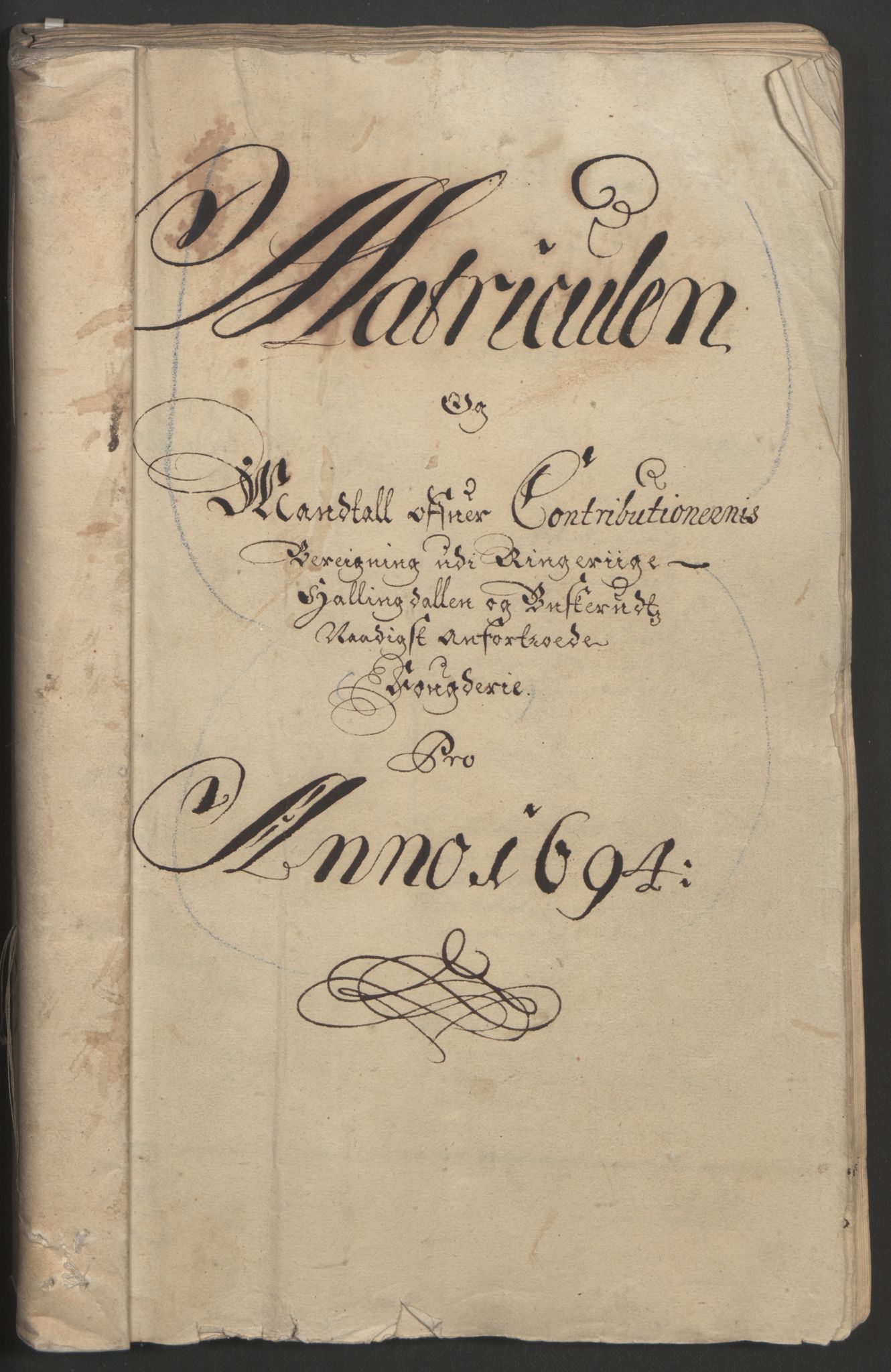 Rentekammeret inntil 1814, Reviderte regnskaper, Fogderegnskap, RA/EA-4092/R22/L1451: Fogderegnskap Ringerike, Hallingdal og Buskerud, 1694, p. 20