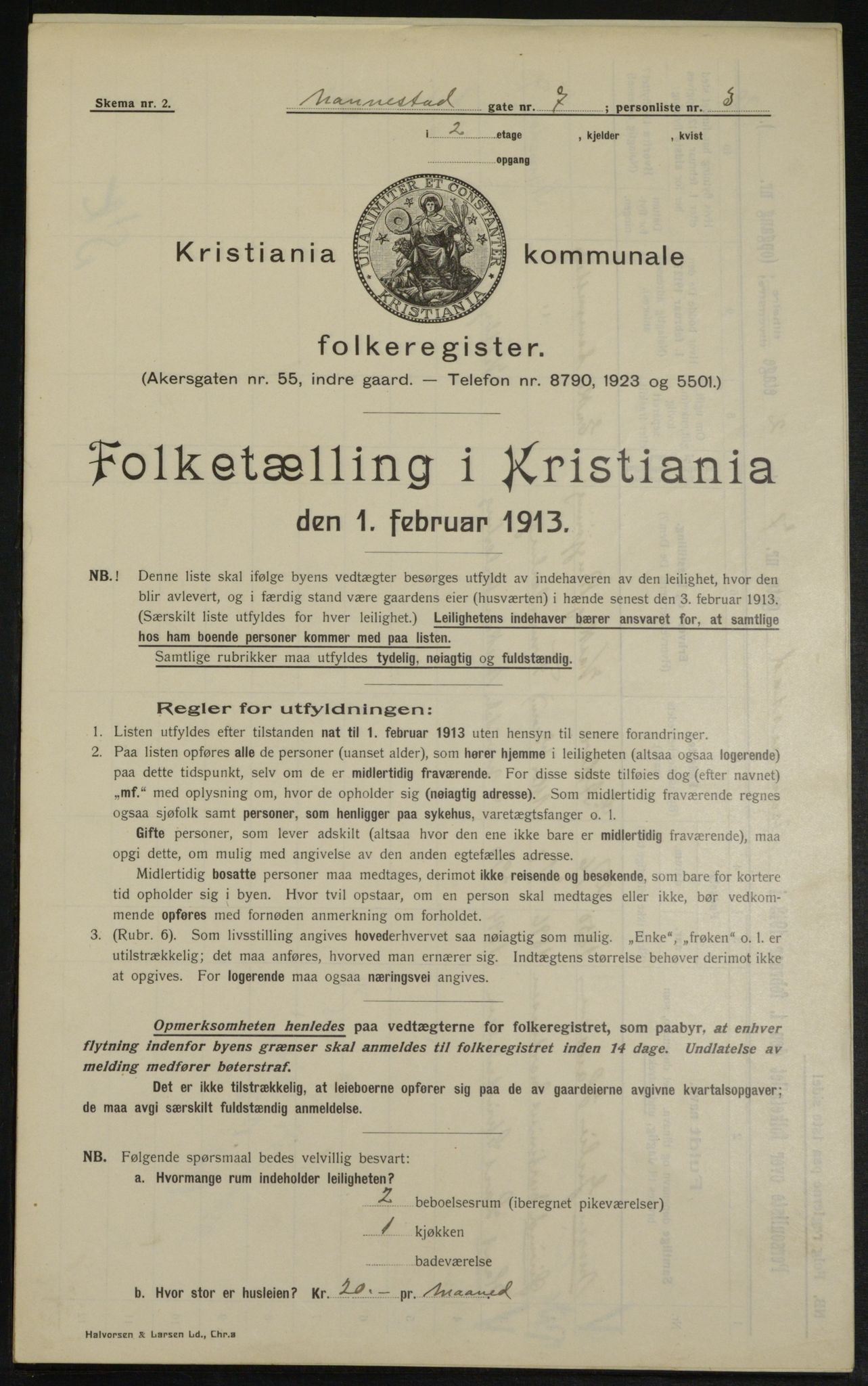 OBA, Municipal Census 1913 for Kristiania, 1913, p. 69101