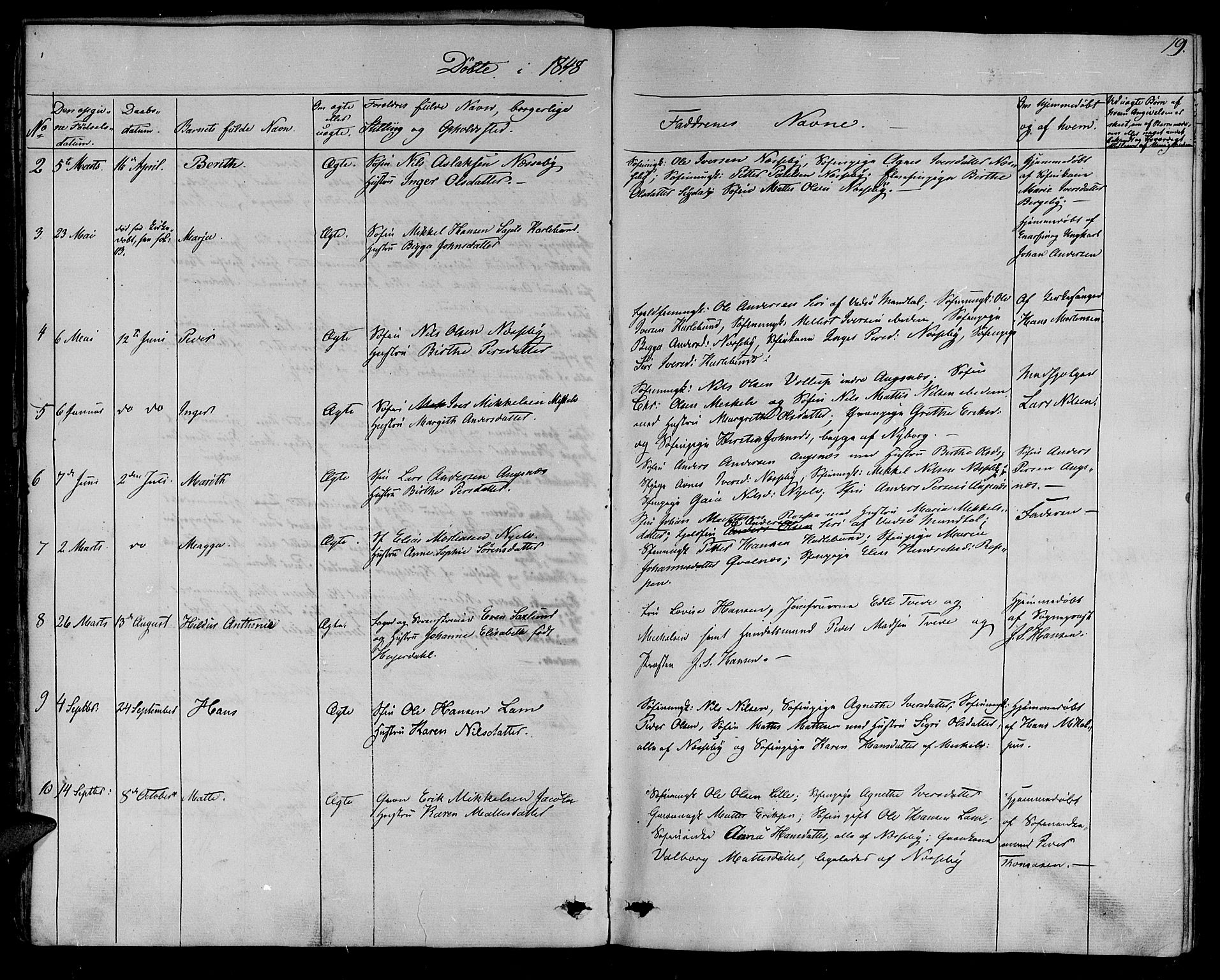 Nesseby sokneprestkontor, AV/SATØ-S-1330/H/Ha/L0001kirke: Parish register (official) no. 1, 1838-1855, p. 19