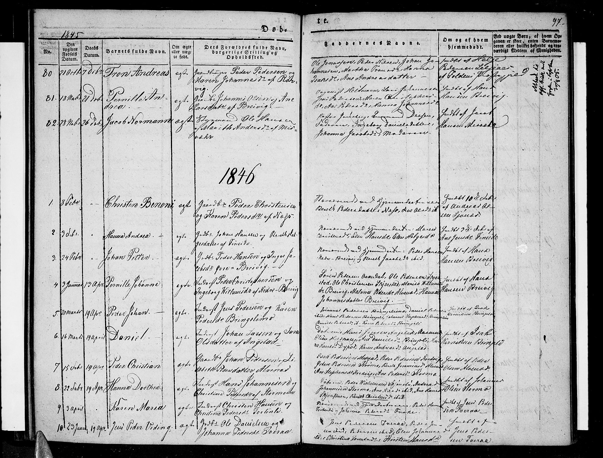 Ministerialprotokoller, klokkerbøker og fødselsregistre - Nordland, SAT/A-1459/852/L0737: Parish register (official) no. 852A07, 1833-1849, p. 97