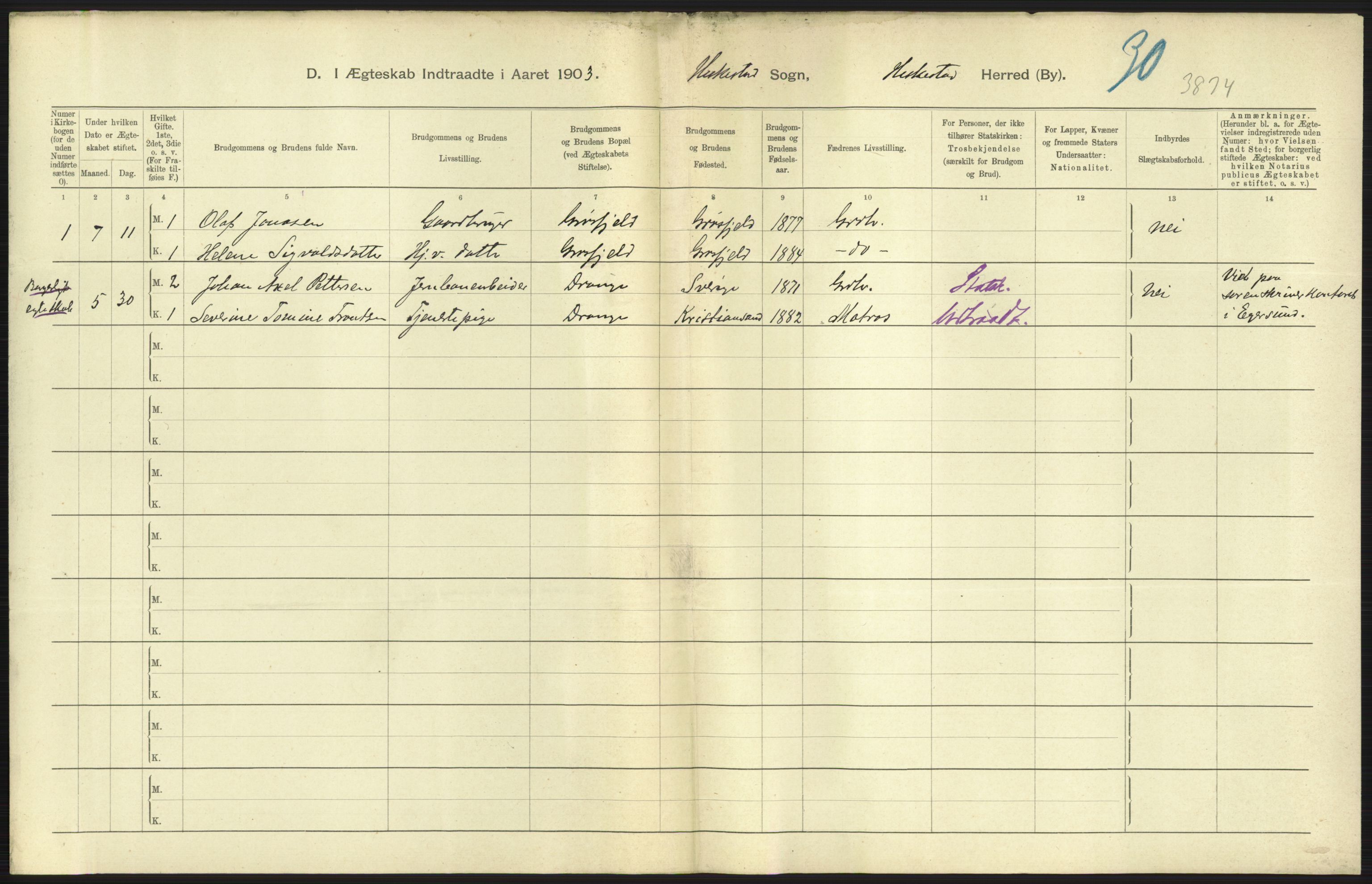 Statistisk sentralbyrå, Sosiodemografiske emner, Befolkning, RA/S-2228/D/Df/Dfa/Dfaa/L0012: Stavanger amt: Fødte, gifte, døde, 1903, p. 475