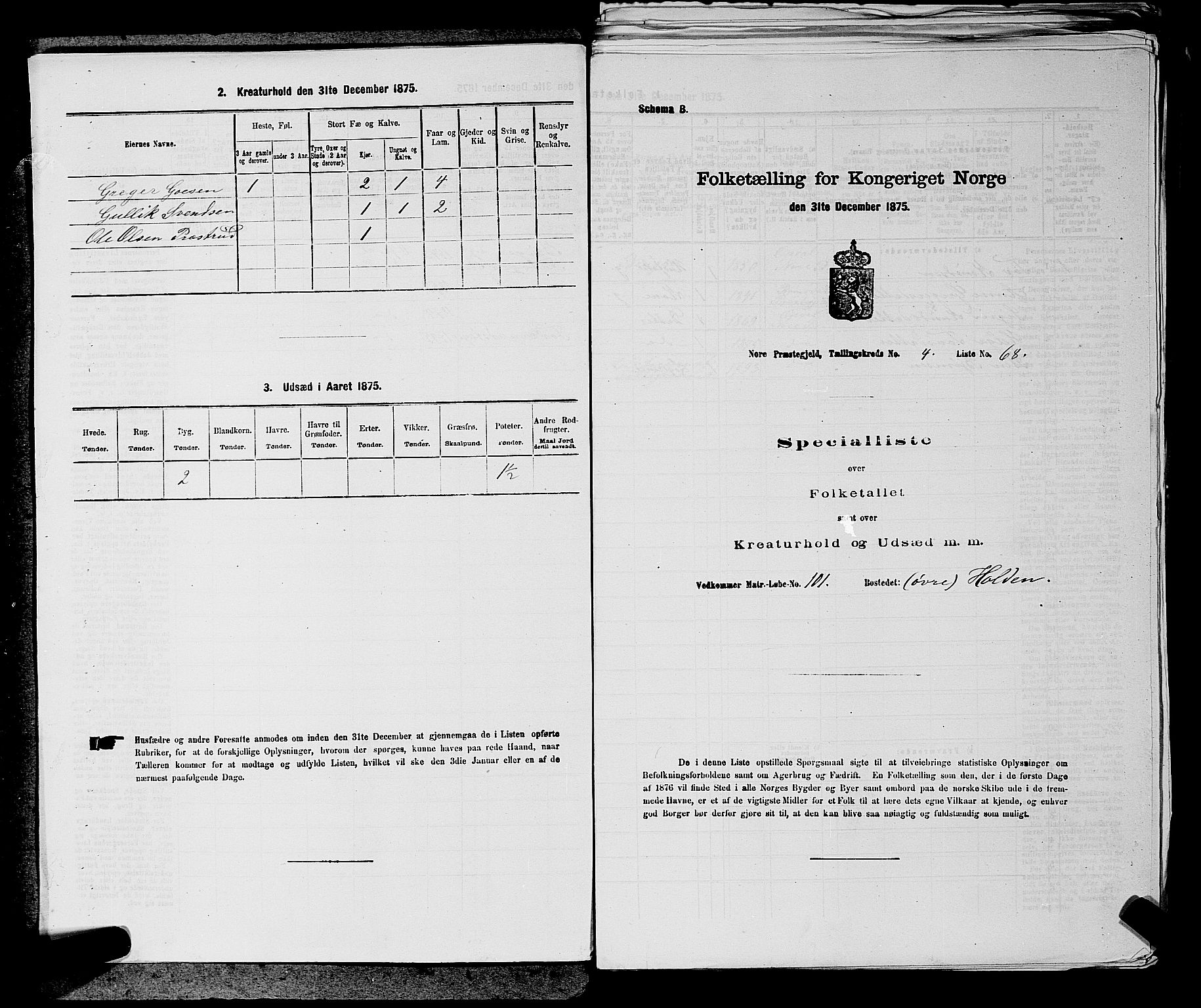 SAKO, 1875 census for 0633P Nore, 1875, p. 484