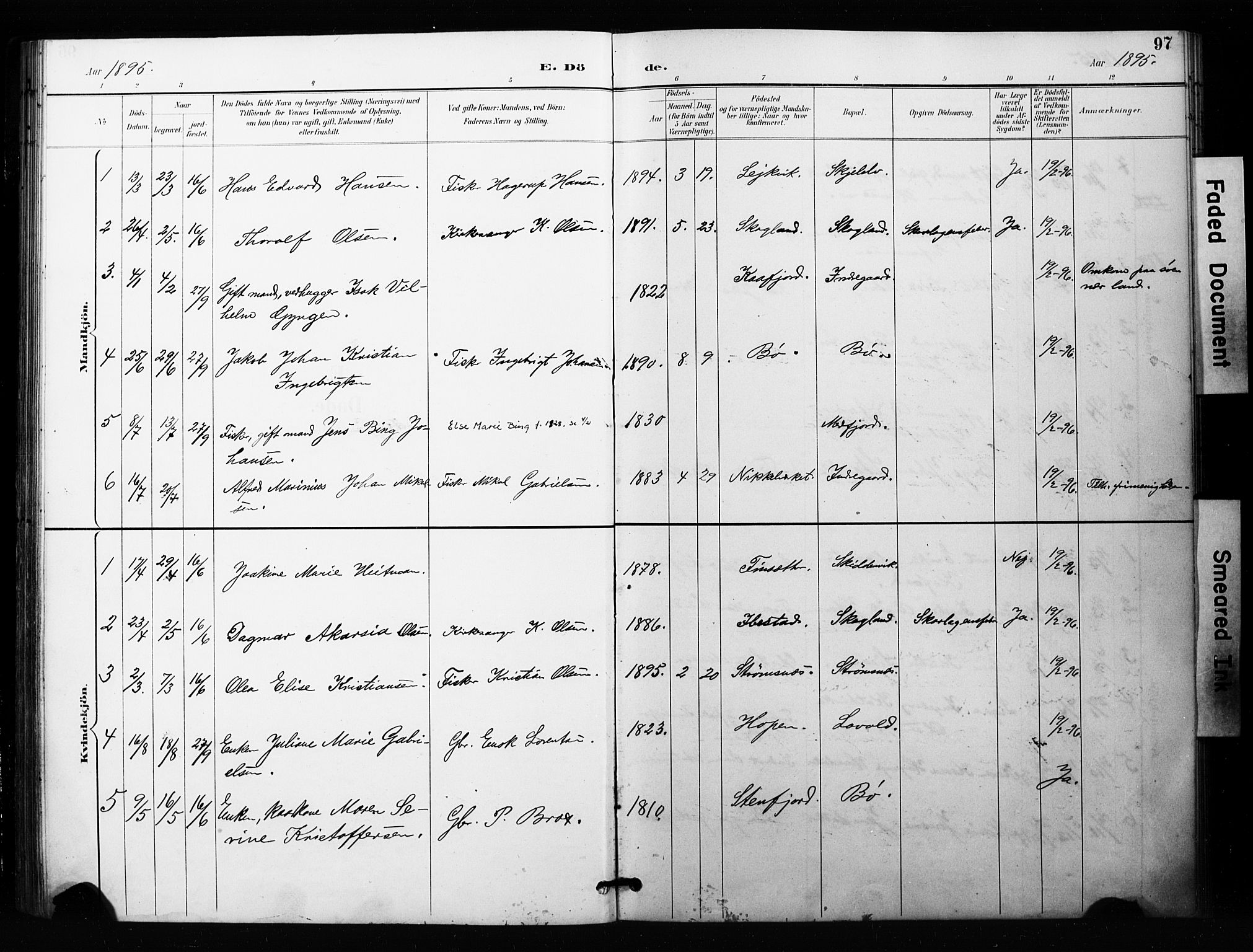 Berg sokneprestkontor, SATØ/S-1318/G/Ga/Gaa/L0005kirke: Parish register (official) no. 5, 1894-1905, p. 97