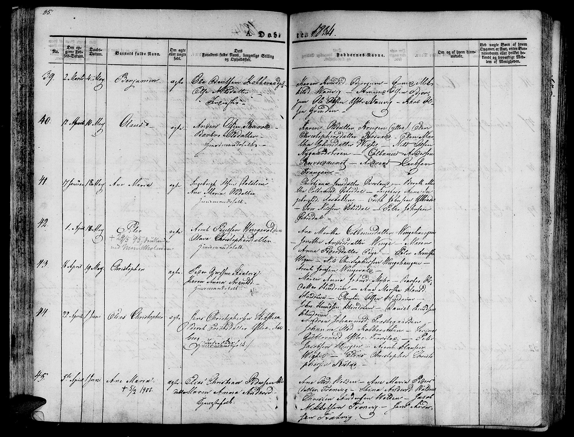 Ministerialprotokoller, klokkerbøker og fødselsregistre - Nord-Trøndelag, AV/SAT-A-1458/701/L0006: Parish register (official) no. 701A06, 1825-1841, p. 85