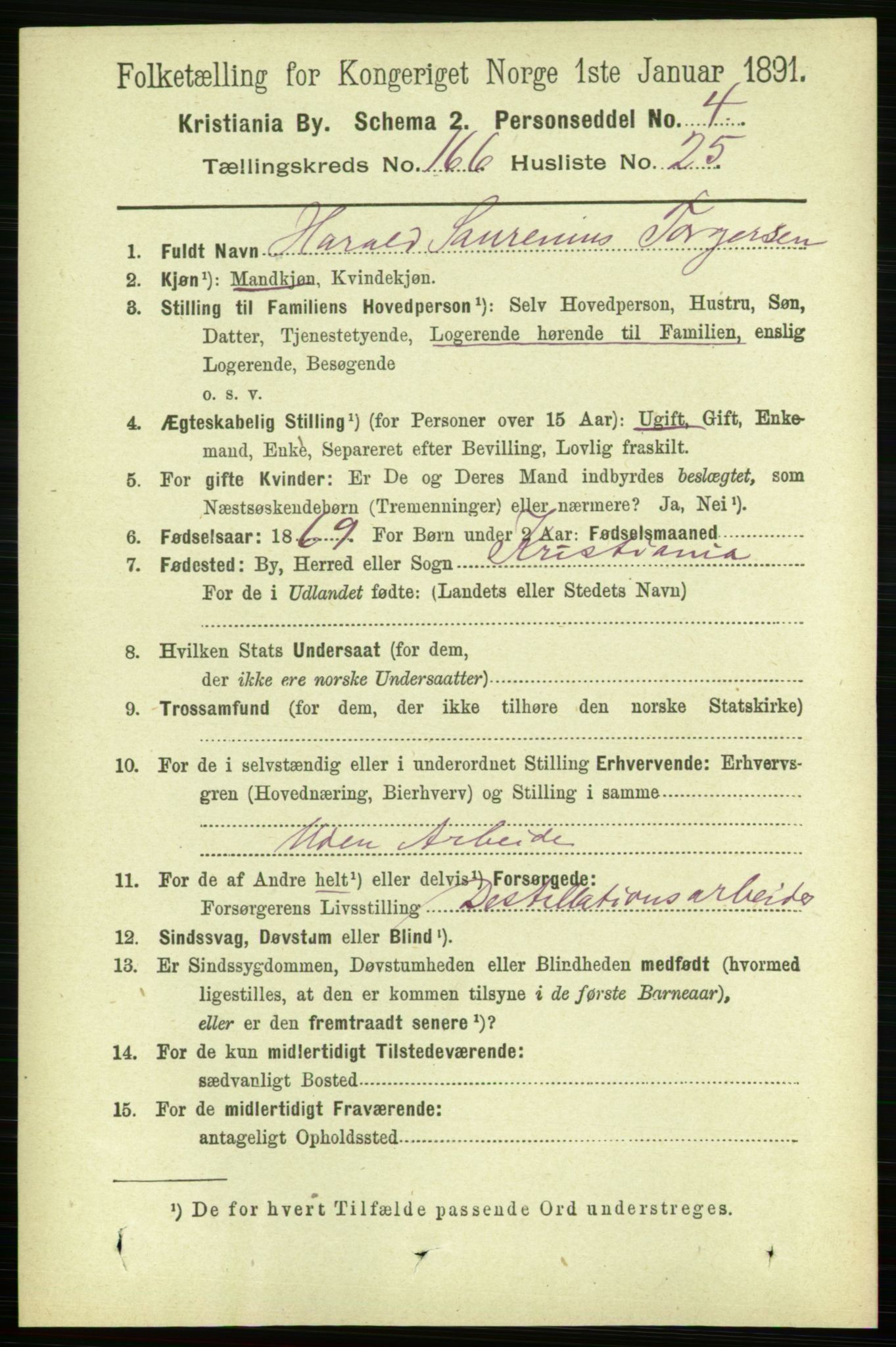 RA, 1891 census for 0301 Kristiania, 1891, p. 97166