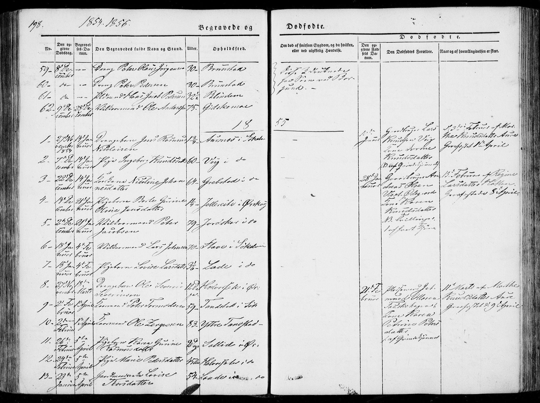 Ministerialprotokoller, klokkerbøker og fødselsregistre - Møre og Romsdal, SAT/A-1454/522/L0313: Parish register (official) no. 522A08, 1852-1862, p. 198