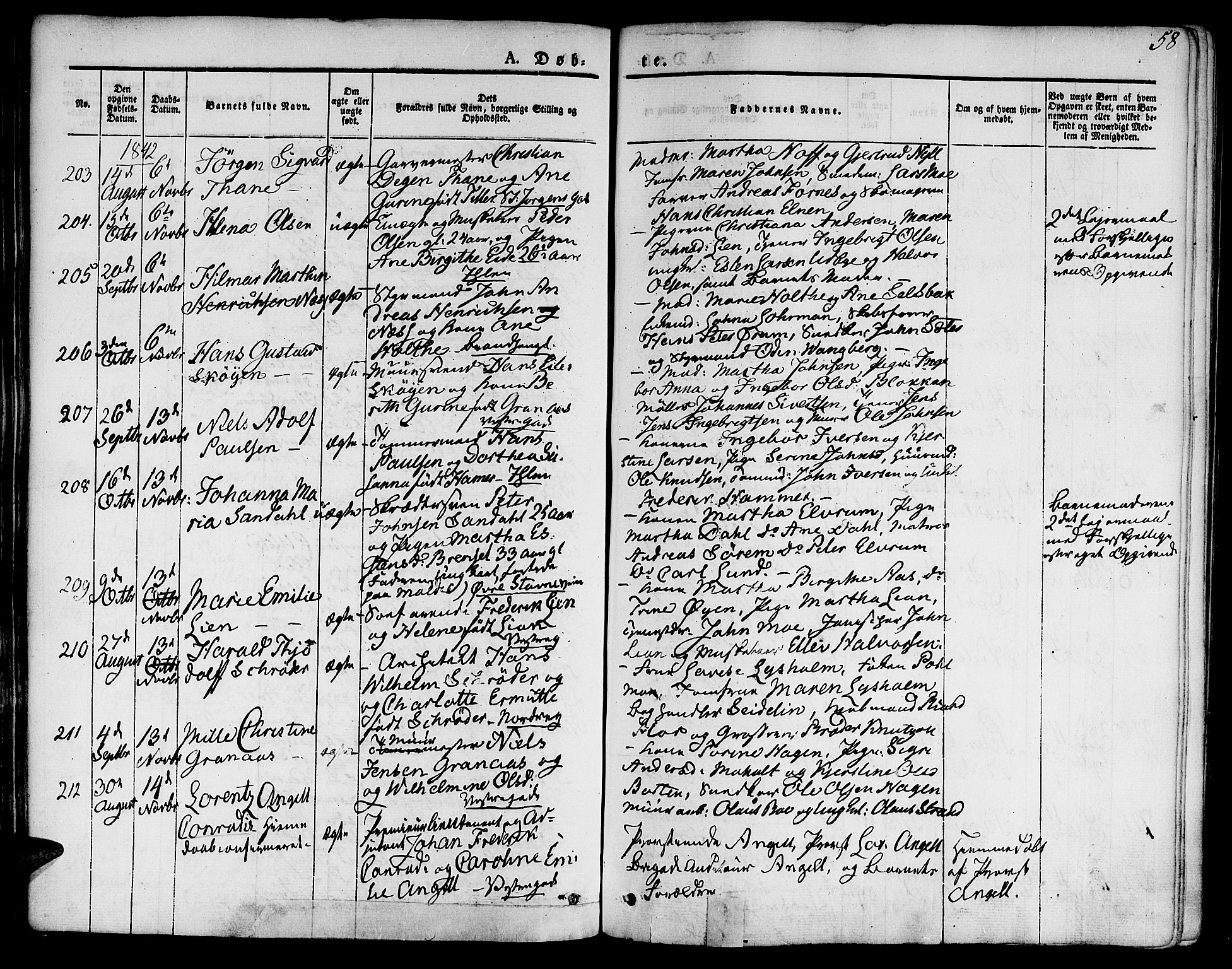 Ministerialprotokoller, klokkerbøker og fødselsregistre - Sør-Trøndelag, SAT/A-1456/601/L0048: Parish register (official) no. 601A16, 1840-1847, p. 58