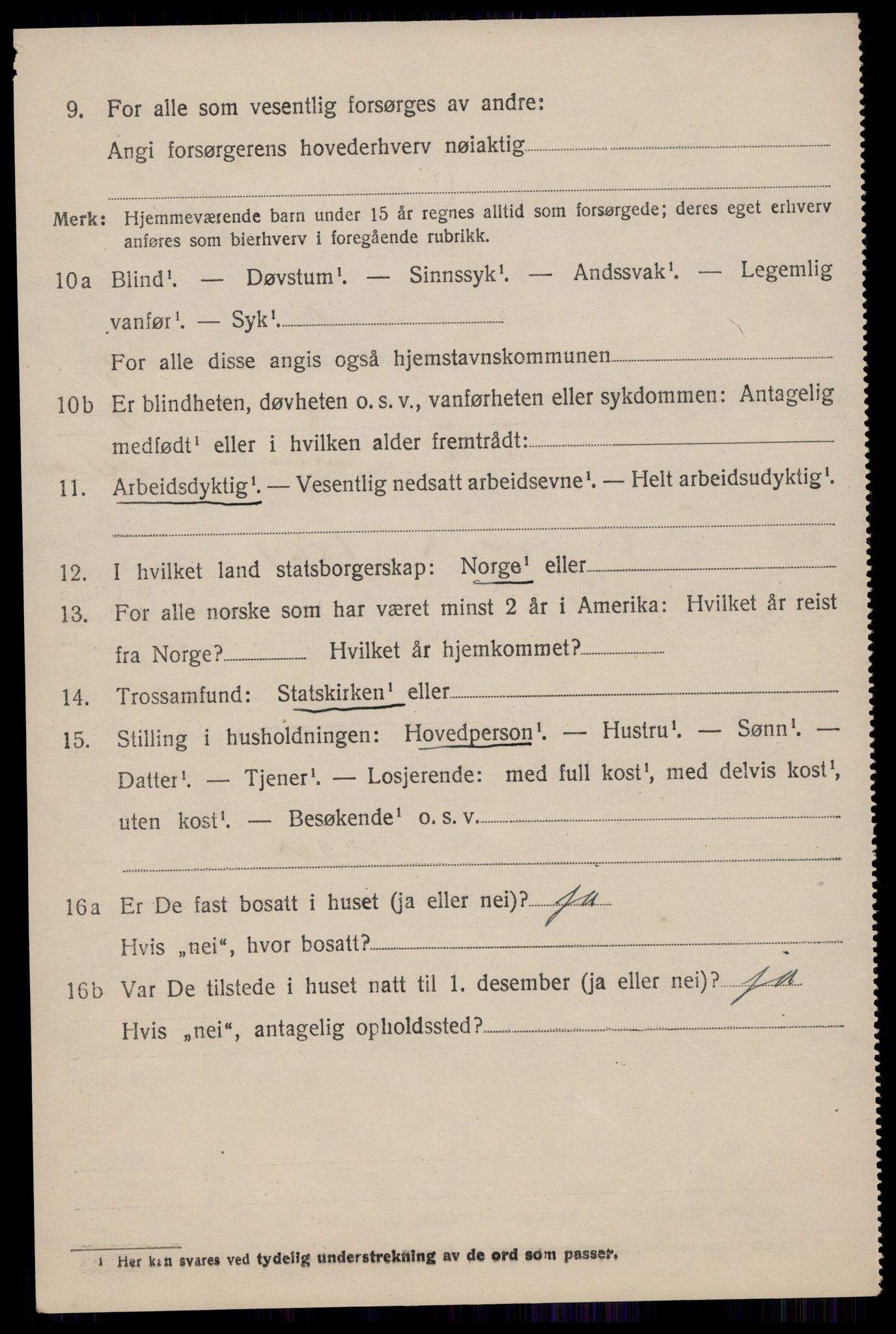 SAST, 1920 census for Hjelmeland, 1920, p. 1262