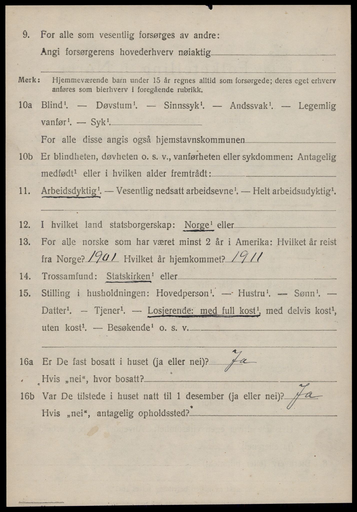 SAT, 1920 census for Nesset, 1920, p. 2195