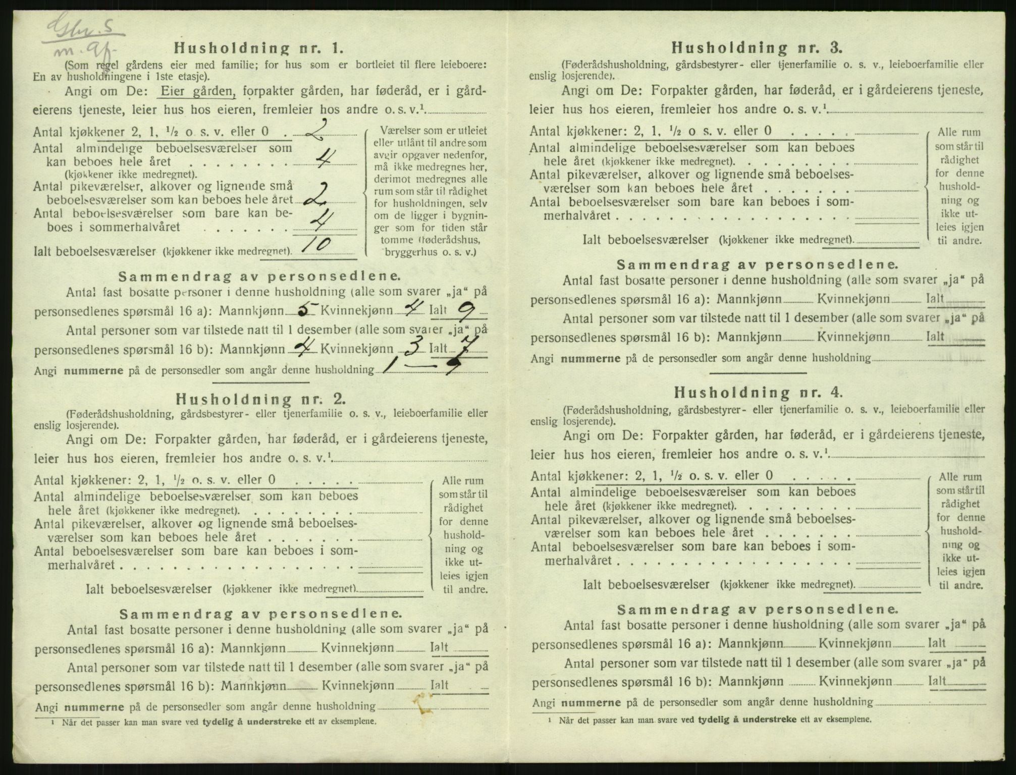 SAK, 1920 census for Vestre Moland, 1920, p. 1030