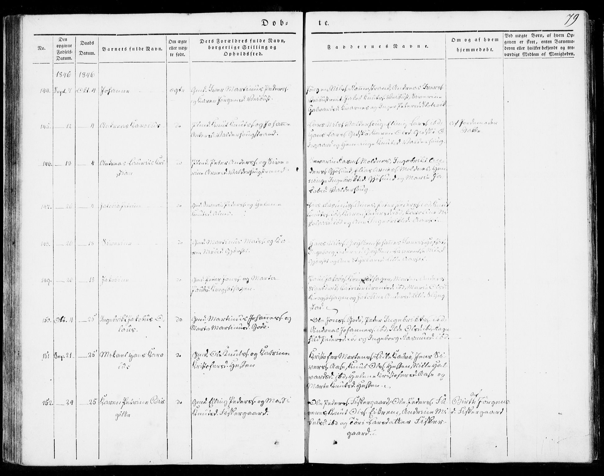 Ministerialprotokoller, klokkerbøker og fødselsregistre - Møre og Romsdal, AV/SAT-A-1454/528/L0396: Parish register (official) no. 528A07, 1839-1847, p. 79