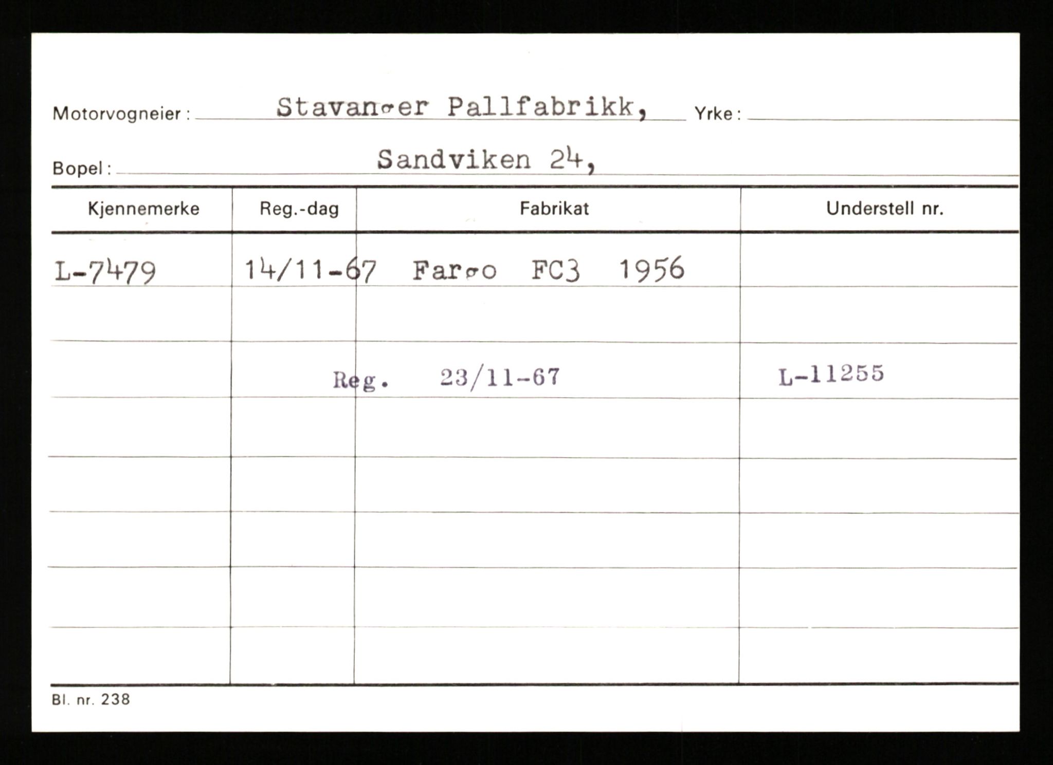 Stavanger trafikkstasjon, SAST/A-101942/0/G/L0002: Registreringsnummer: 5791 - 10405, 1930-1971, p. 801