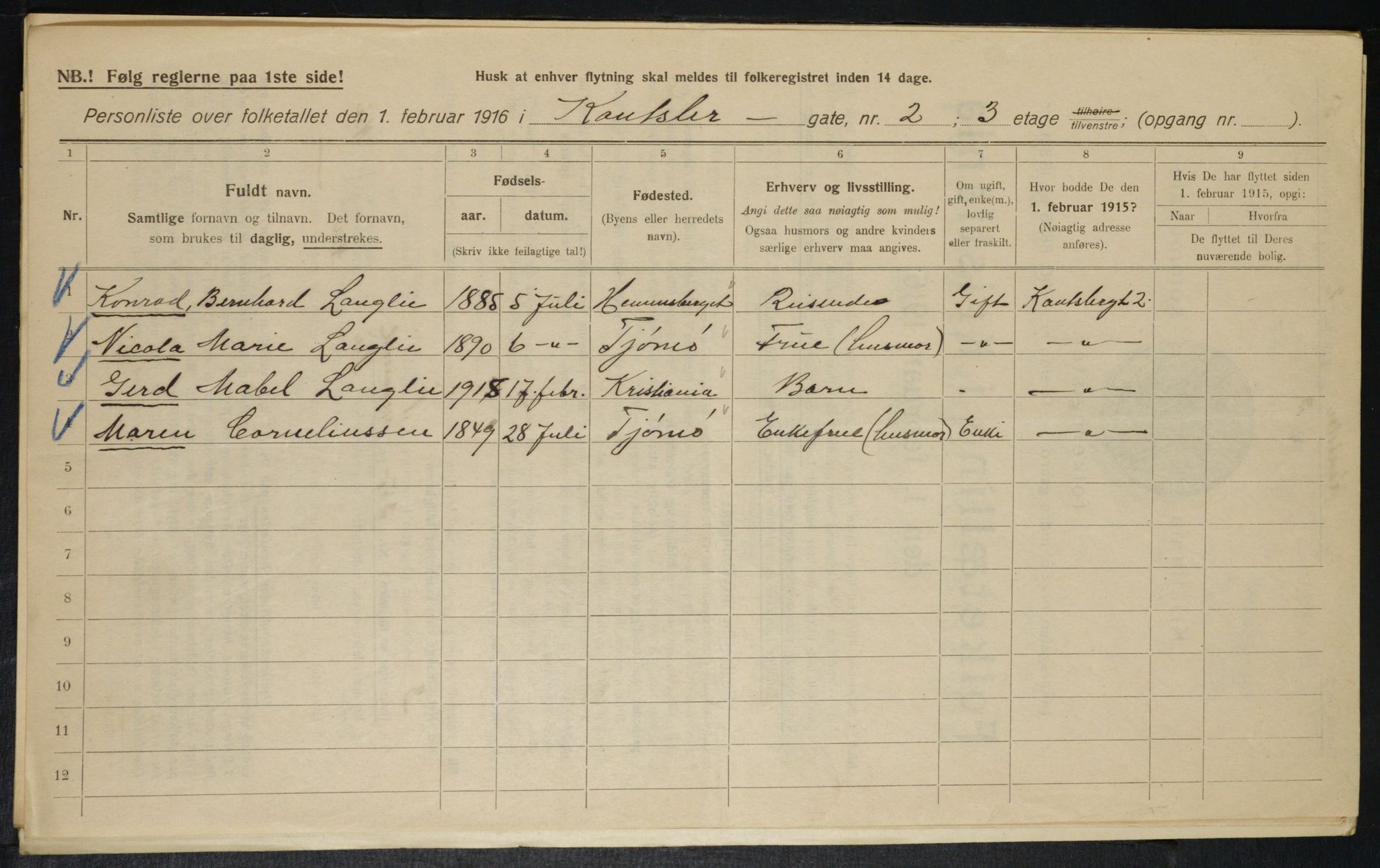 OBA, Municipal Census 1916 for Kristiania, 1916, p. 49099