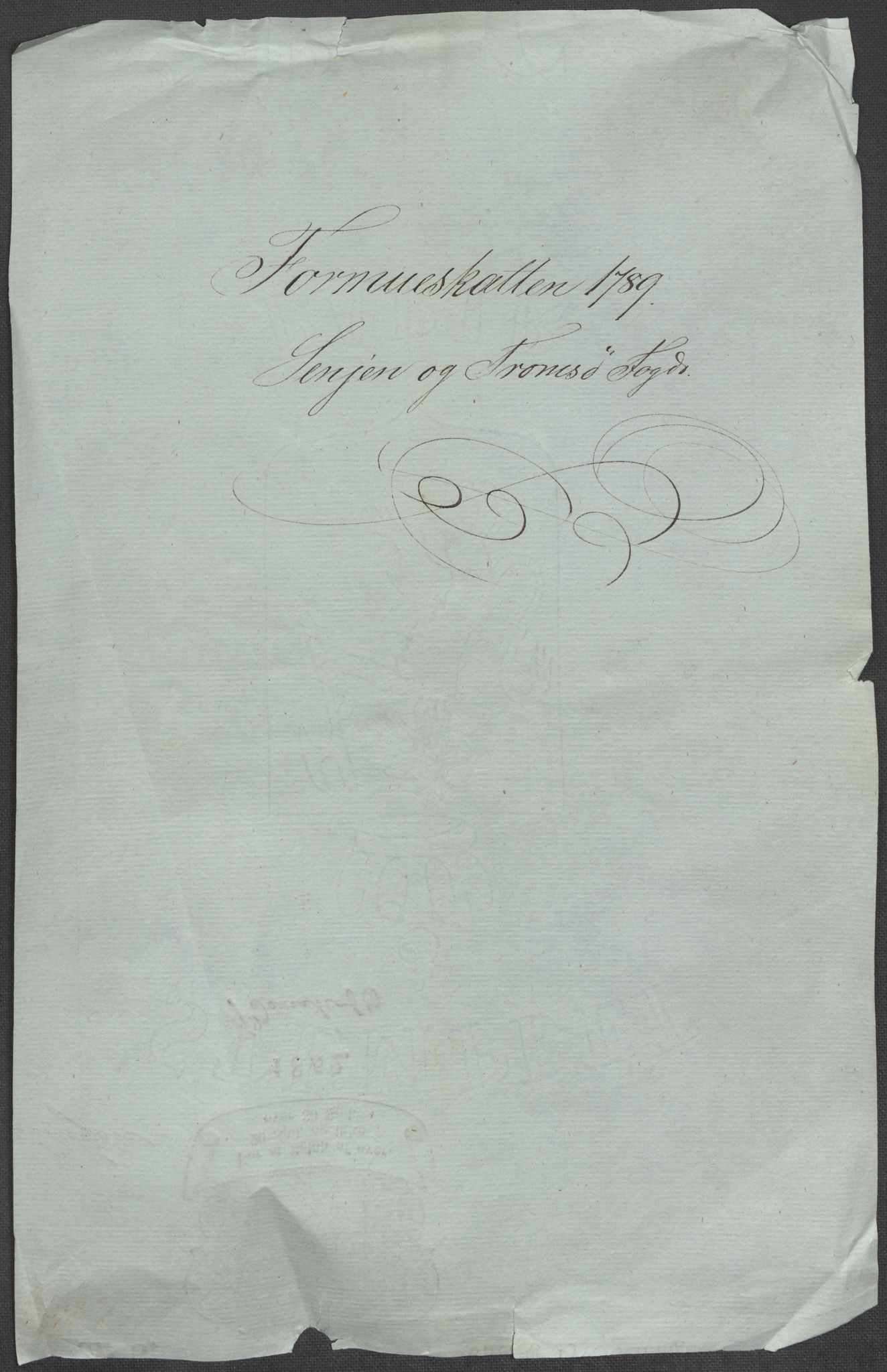 Rentekammeret inntil 1814, Reviderte regnskaper, Mindre regnskaper, RA/EA-4068/Rf/Rfe/L0042:  Senja og Troms fogderi, 1789, p. 3