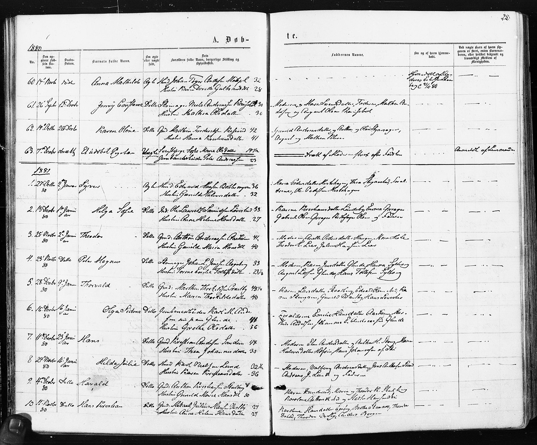 Spydeberg prestekontor Kirkebøker, AV/SAO-A-10924/F/Fa/L0007: Parish register (official) no. I 7, 1875-1885, p. 28