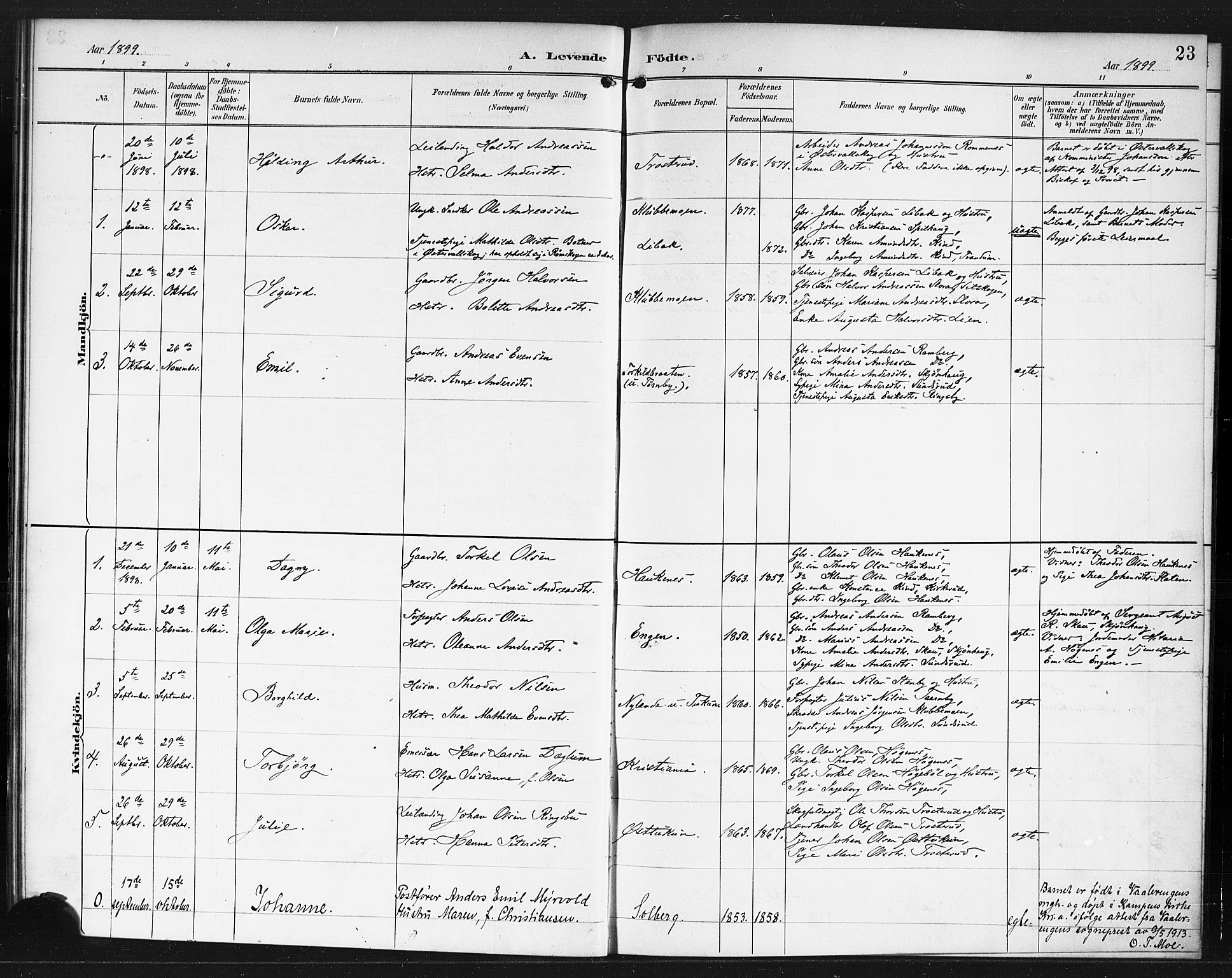 Rødenes prestekontor Kirkebøker, AV/SAO-A-2005/F/Fb/L0002: Parish register (official) no. II 2, 1890-1900, p. 23