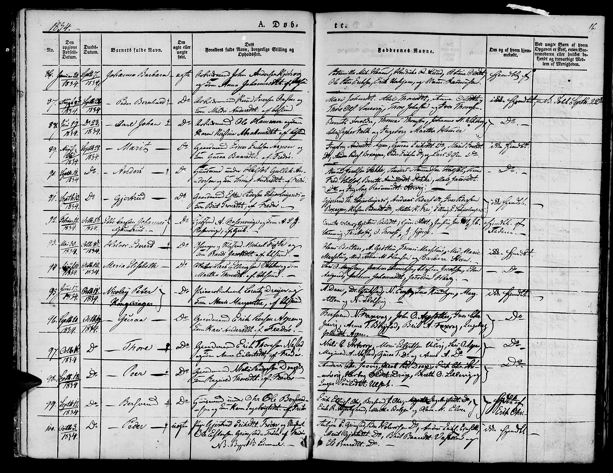 Ministerialprotokoller, klokkerbøker og fødselsregistre - Møre og Romsdal, AV/SAT-A-1454/572/L0843: Parish register (official) no. 572A06, 1832-1842, p. 16